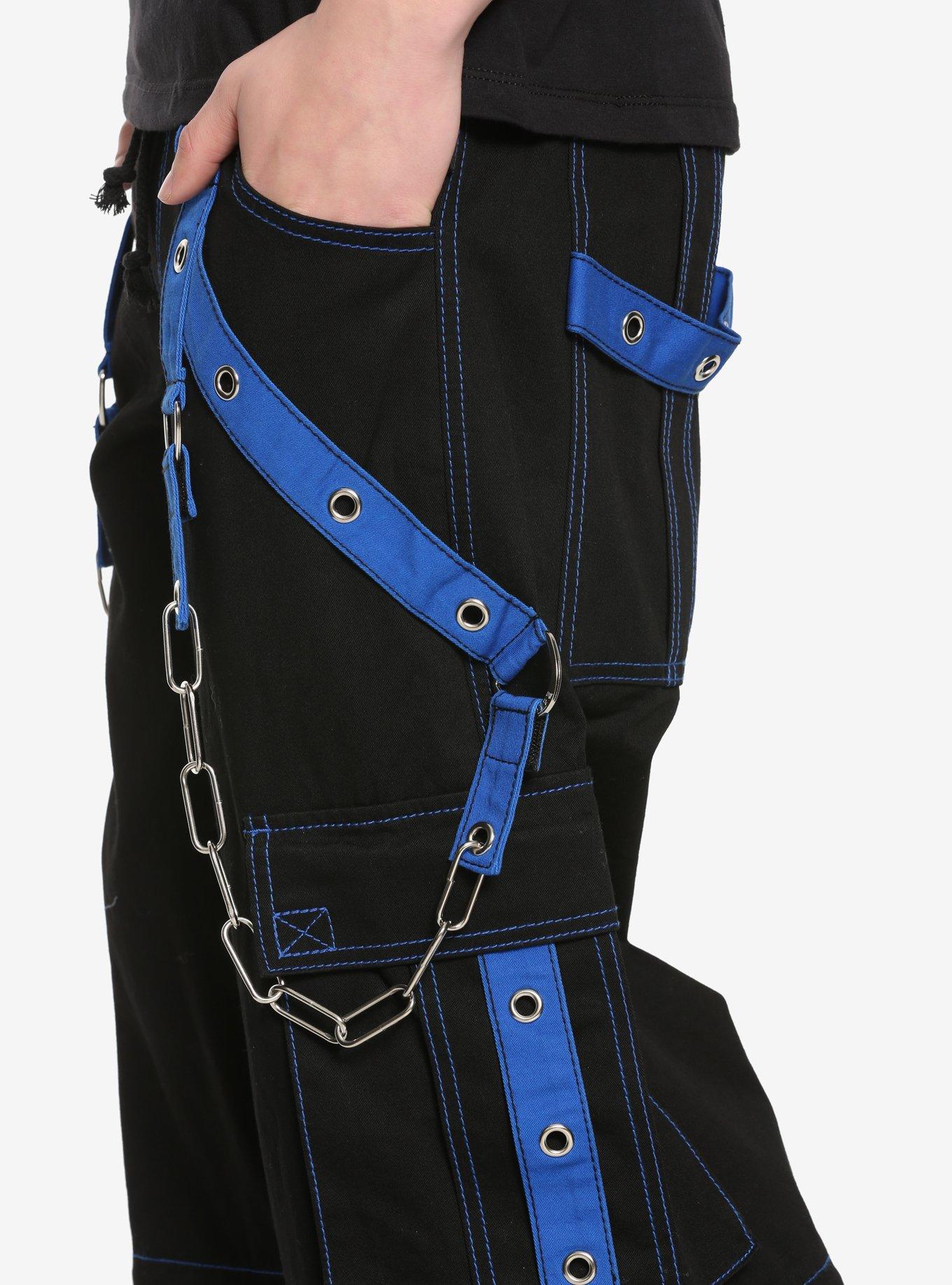 Tripp Black & Blue Chain Zip-Off Pants, Hot Topic