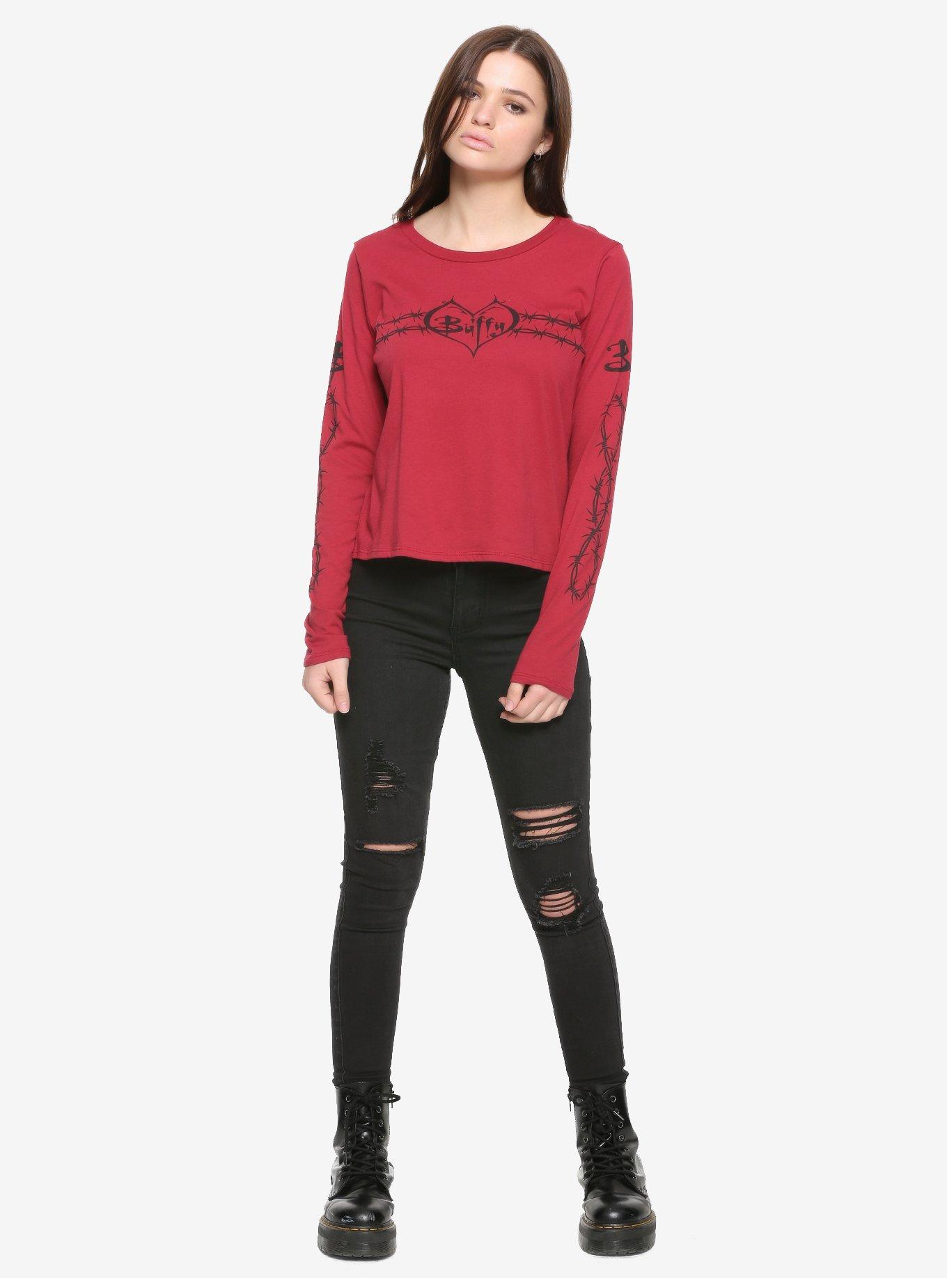 Buffy The Vampire Slayer Barbed Wire Girls Long-Sleeve T-Shirt, , alternate