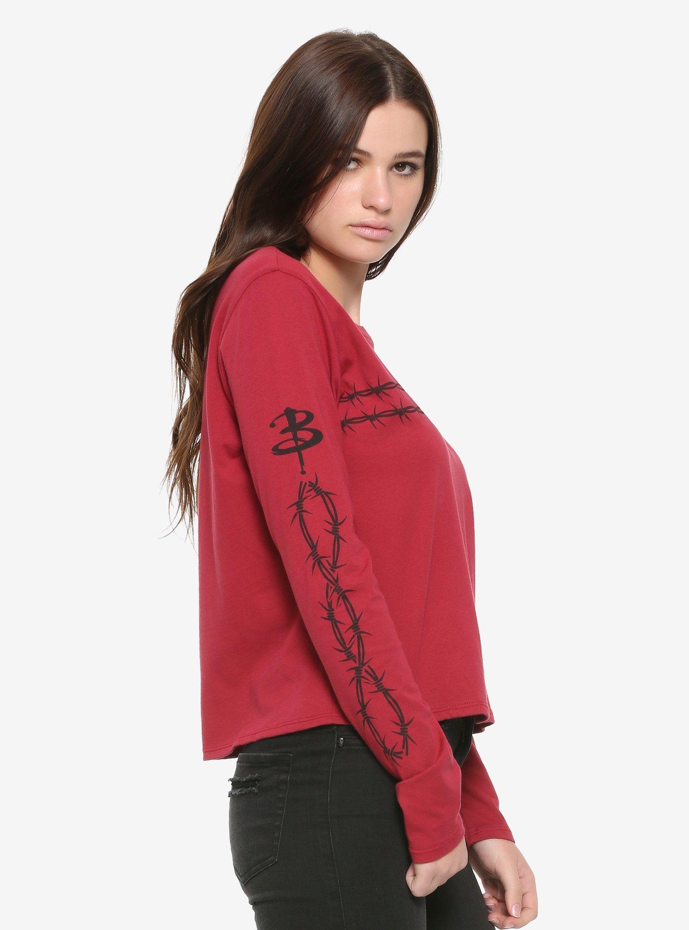 Buffy The Vampire Slayer Barbed Wire Girls Long-Sleeve T-Shirt, , alternate