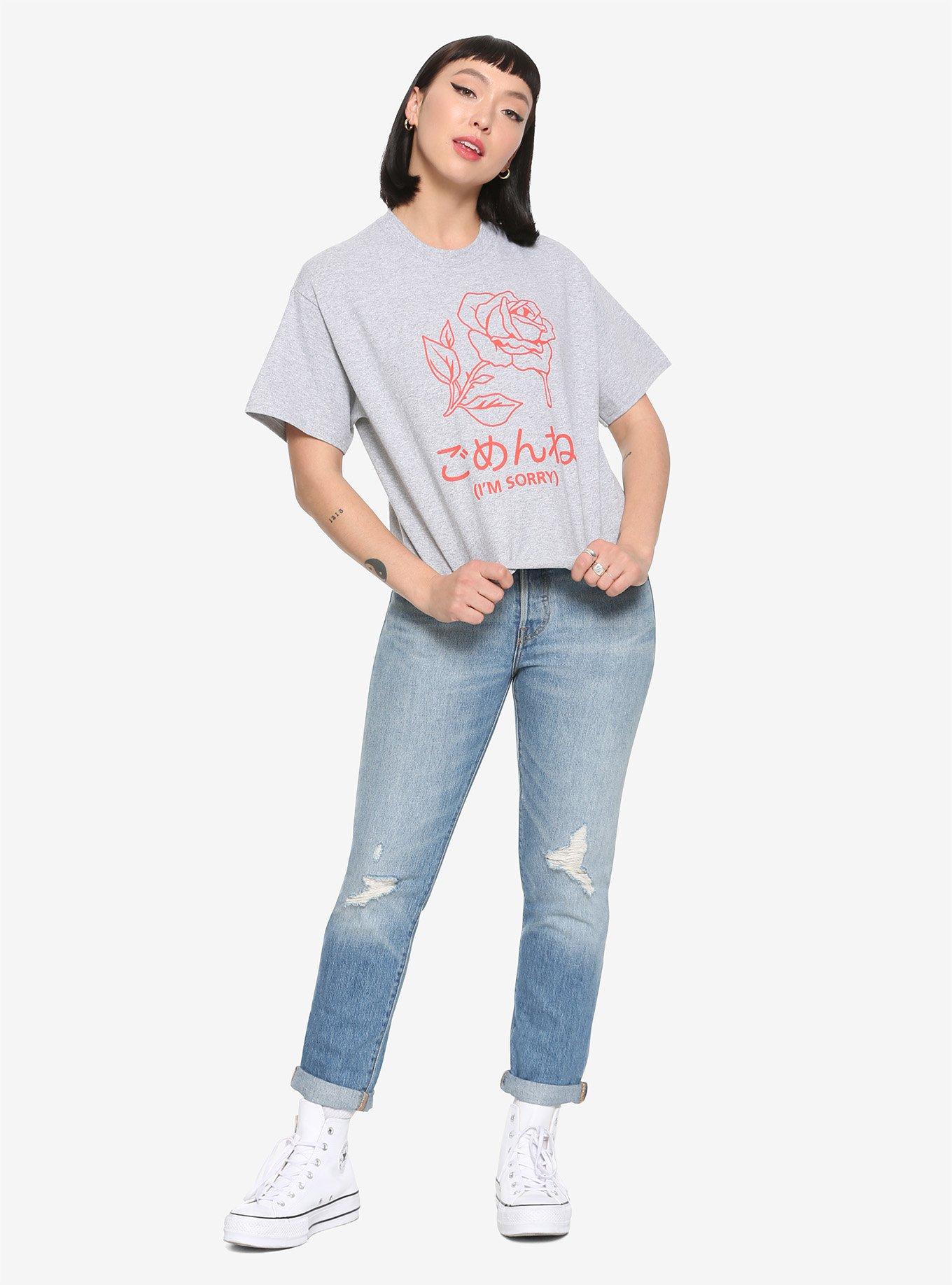 I'm Sorry Kana Rose Girls Cropped T-Shirt, , alternate