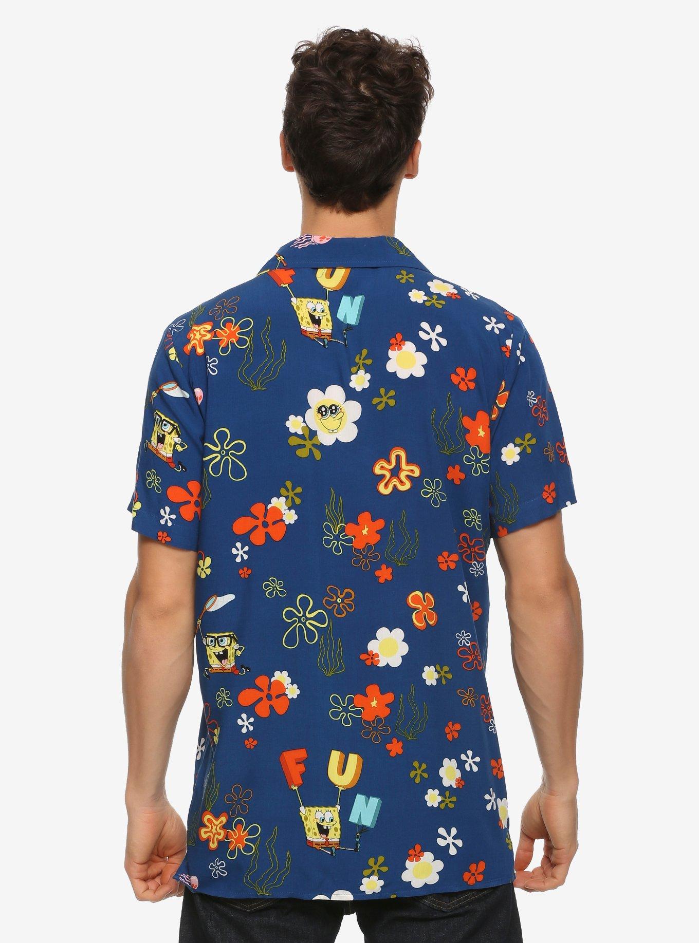 SpongeBob SquarePants Floral F.U.N. Woven Button-Up - BoxLunch Exclusive, , alternate