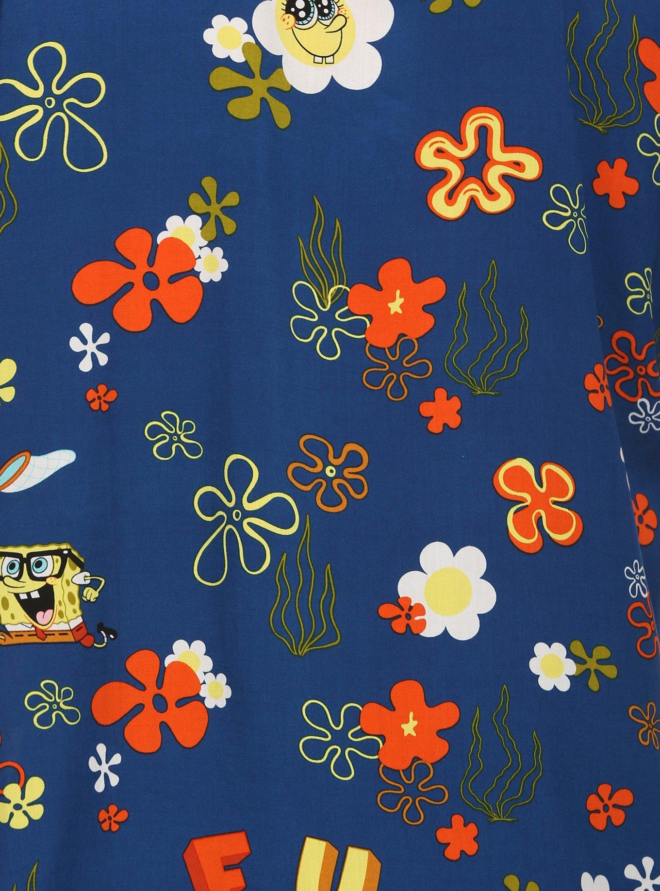 SpongeBob SquarePants Floral F.U.N. Woven Button-Up - BoxLunch Exclusive, , alternate