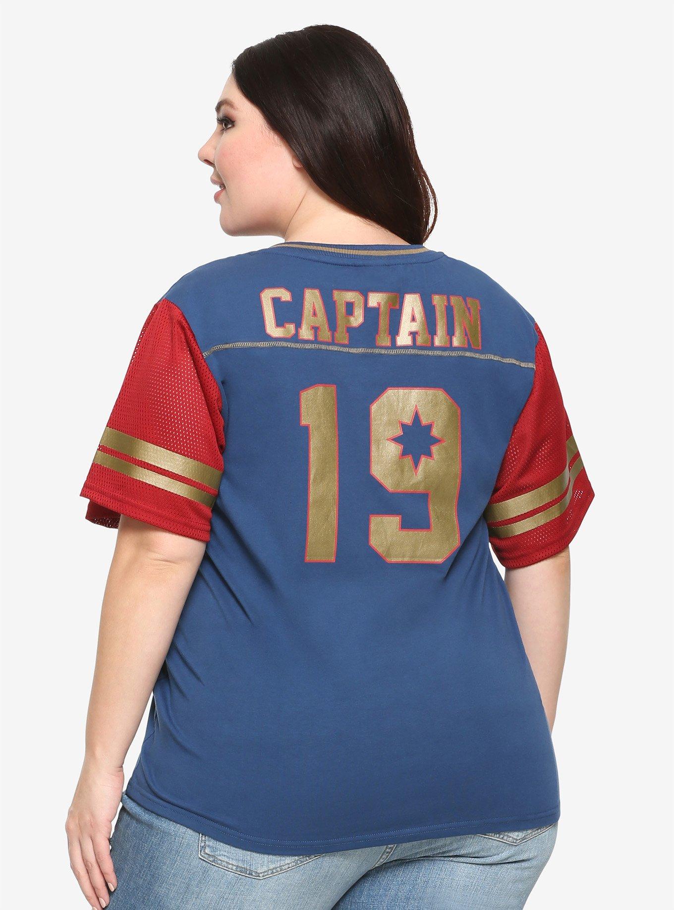 Marvel Avengers Captain Marvel Jersey T-Shirt Plus Size, , alternate