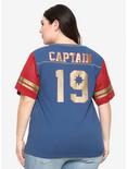 Her Universe Marvel Avengers Captain Marvel Girls Jersey T-Shirt Plus Size, , alternate