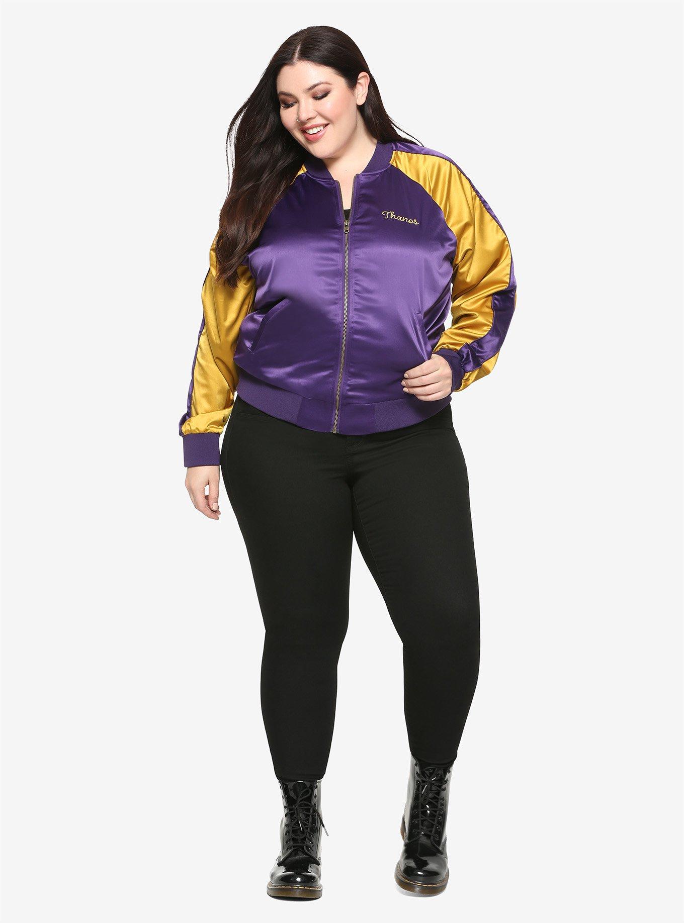 Marvel Avengers Thanos Oh Snap! Satin Bomber Jacket Plus Size, , alternate