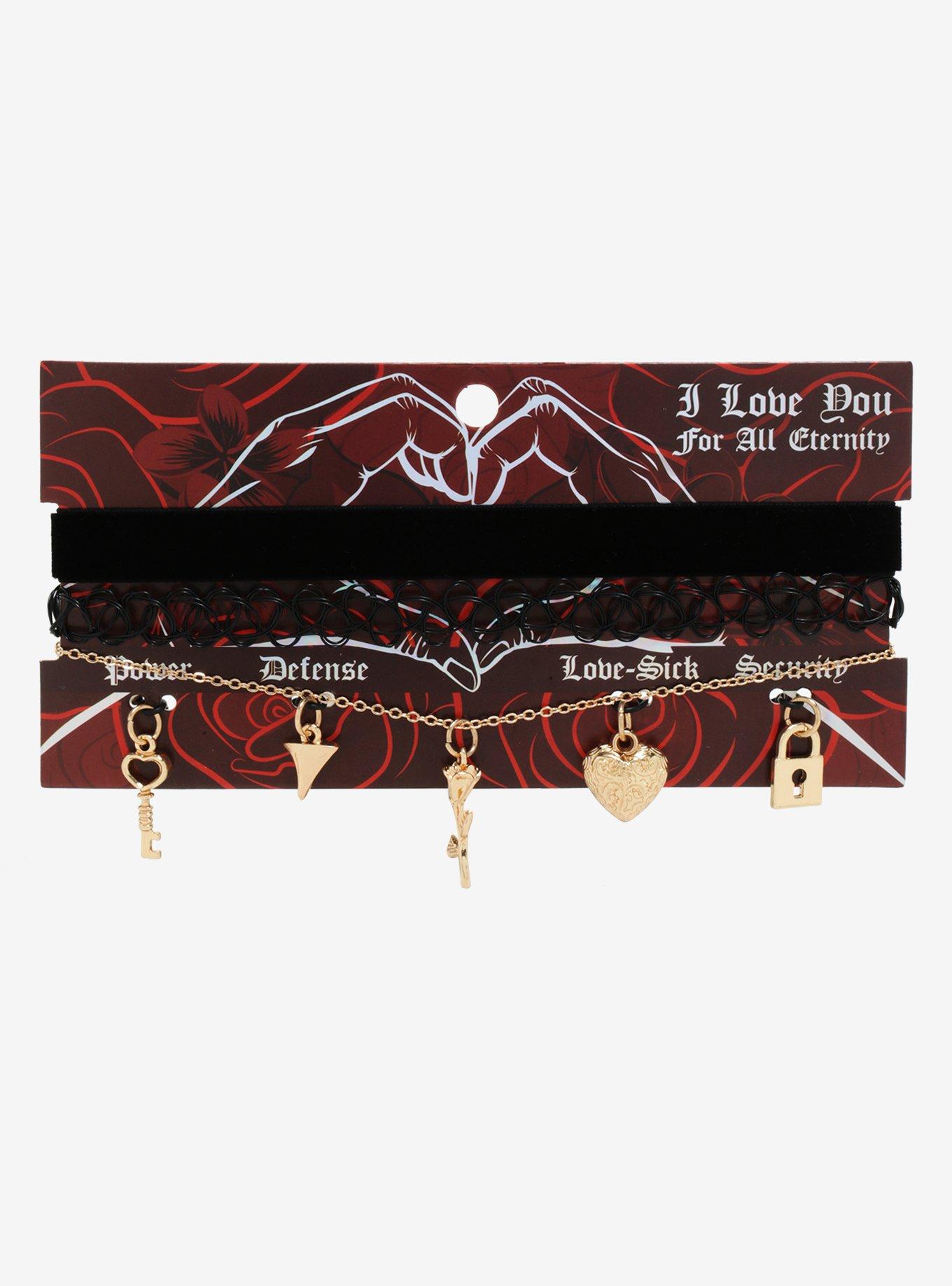 Love Rose & Heart Choker Set, , alternate