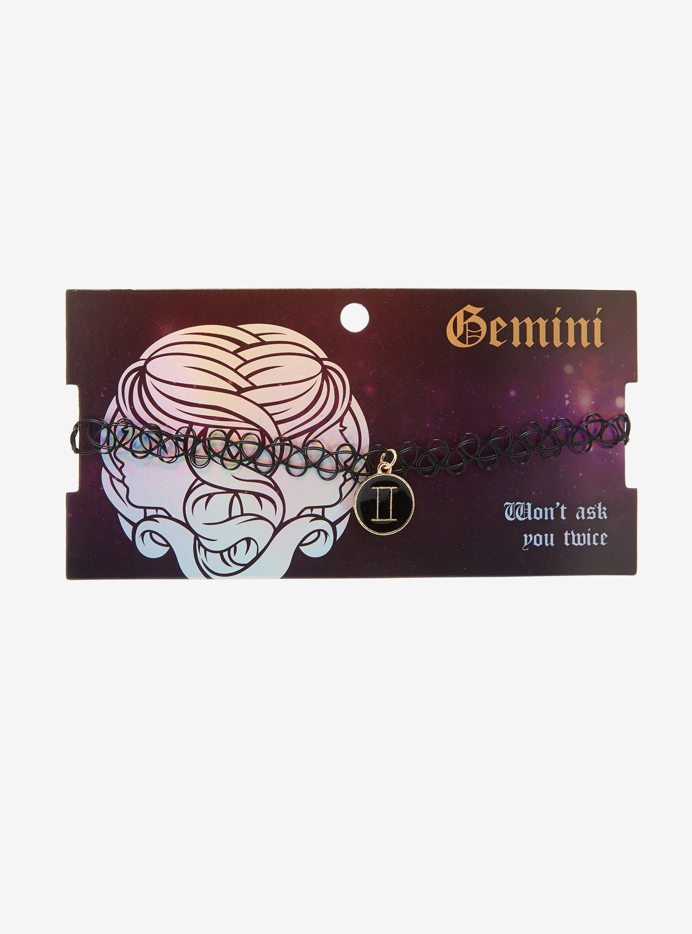 Zodiac Gemini Tattoo Choker, , alternate