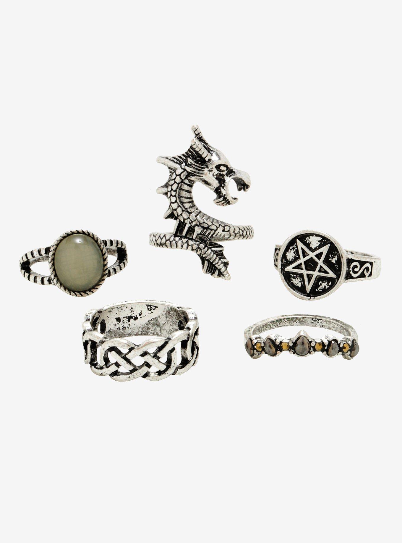 Dragon Pentagram Ring Set, , alternate