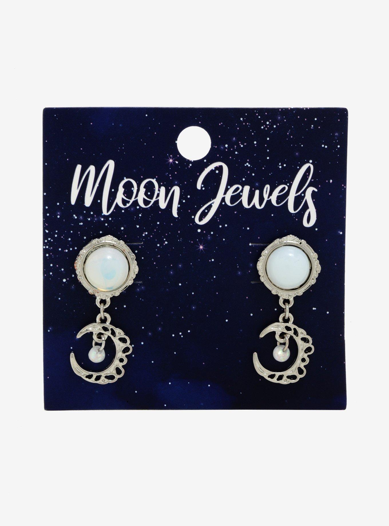 Moon Jewels Faux Plug Earrings, , alternate