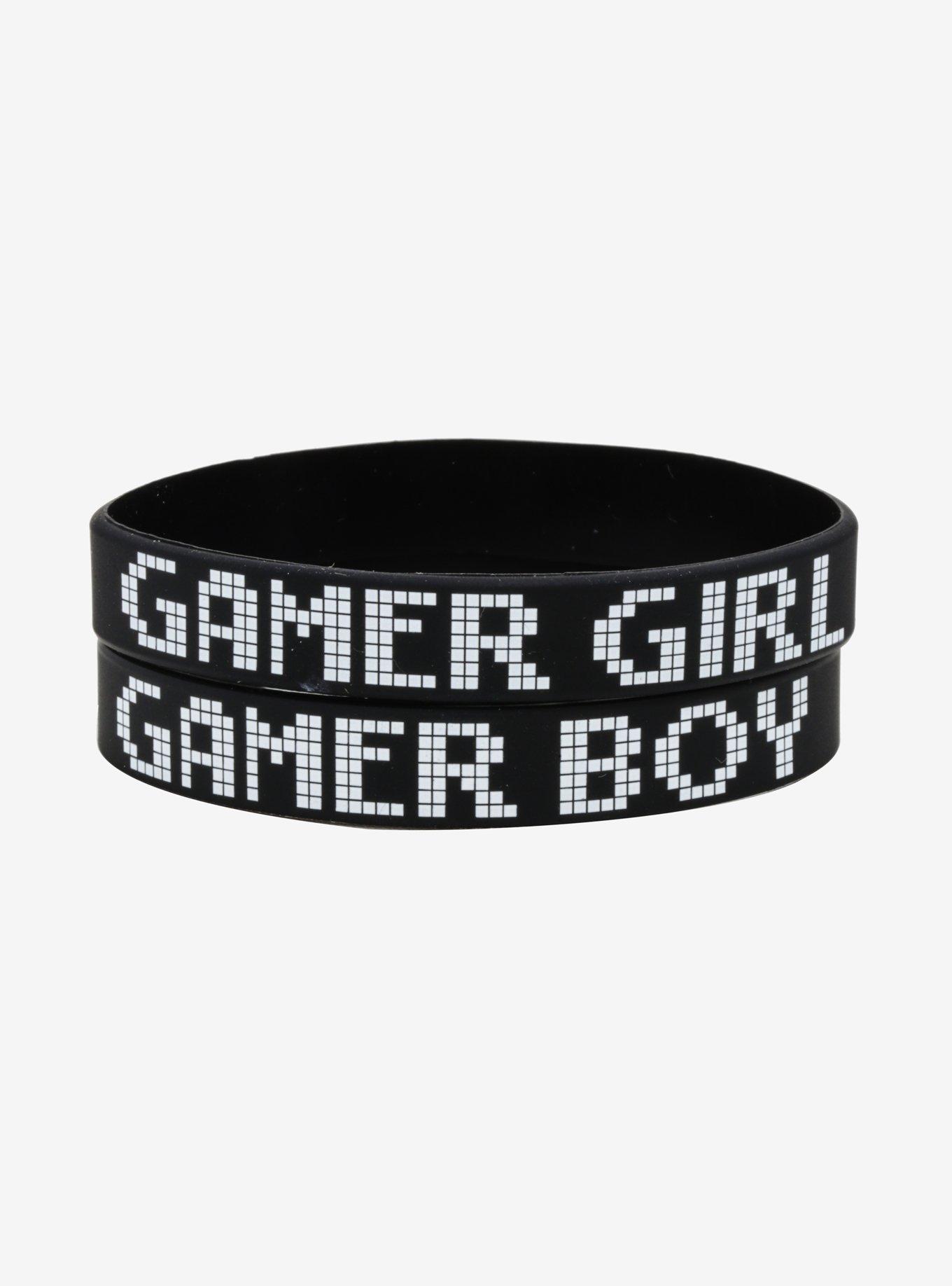 Gamer Boy Gamer Girl Rubber Bracelet Set, , alternate