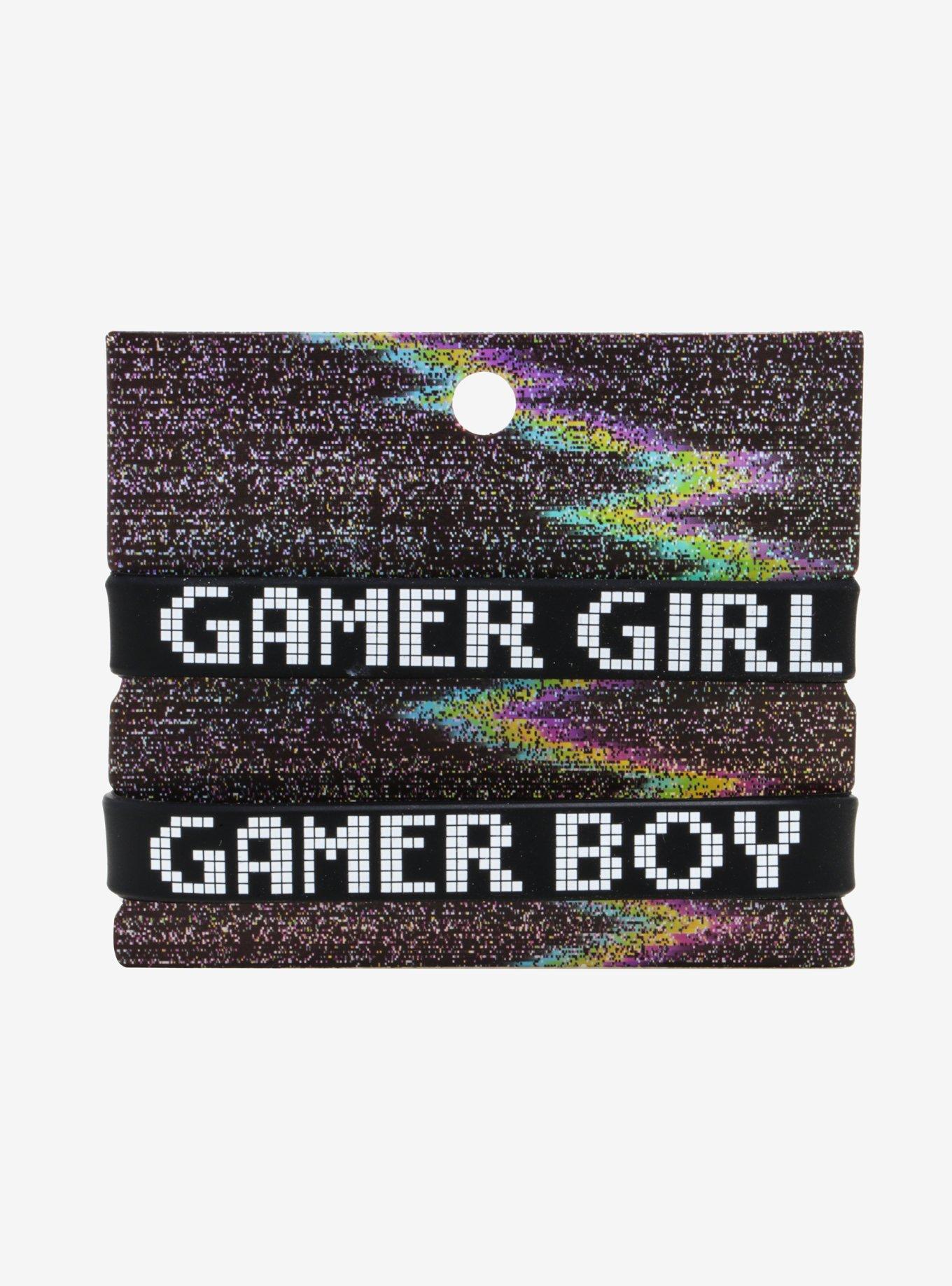Gamer Boy Gamer Girl Rubber Bracelet Set, , alternate