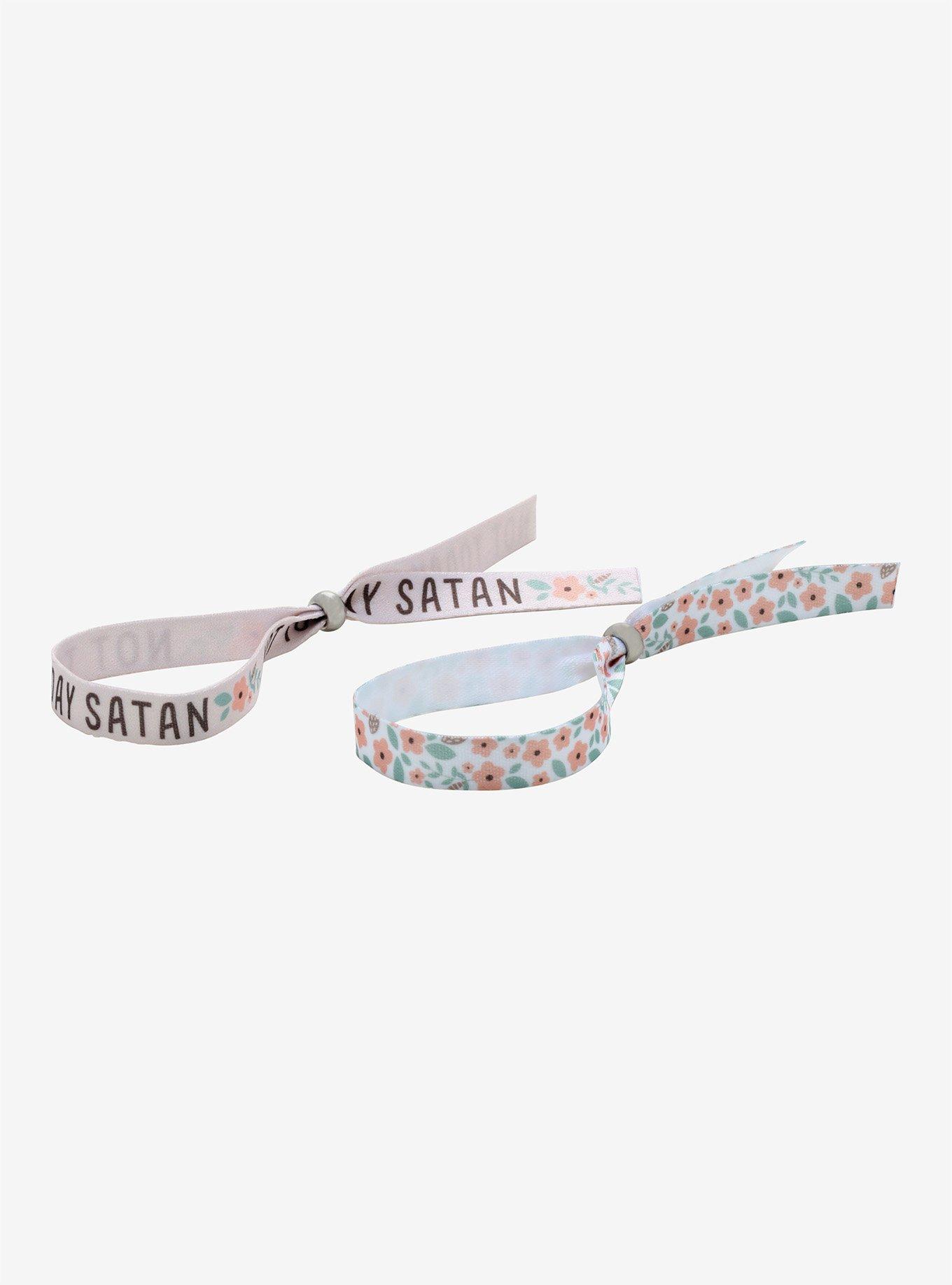 Not Today Satan Fabric Bracelet Set, , alternate