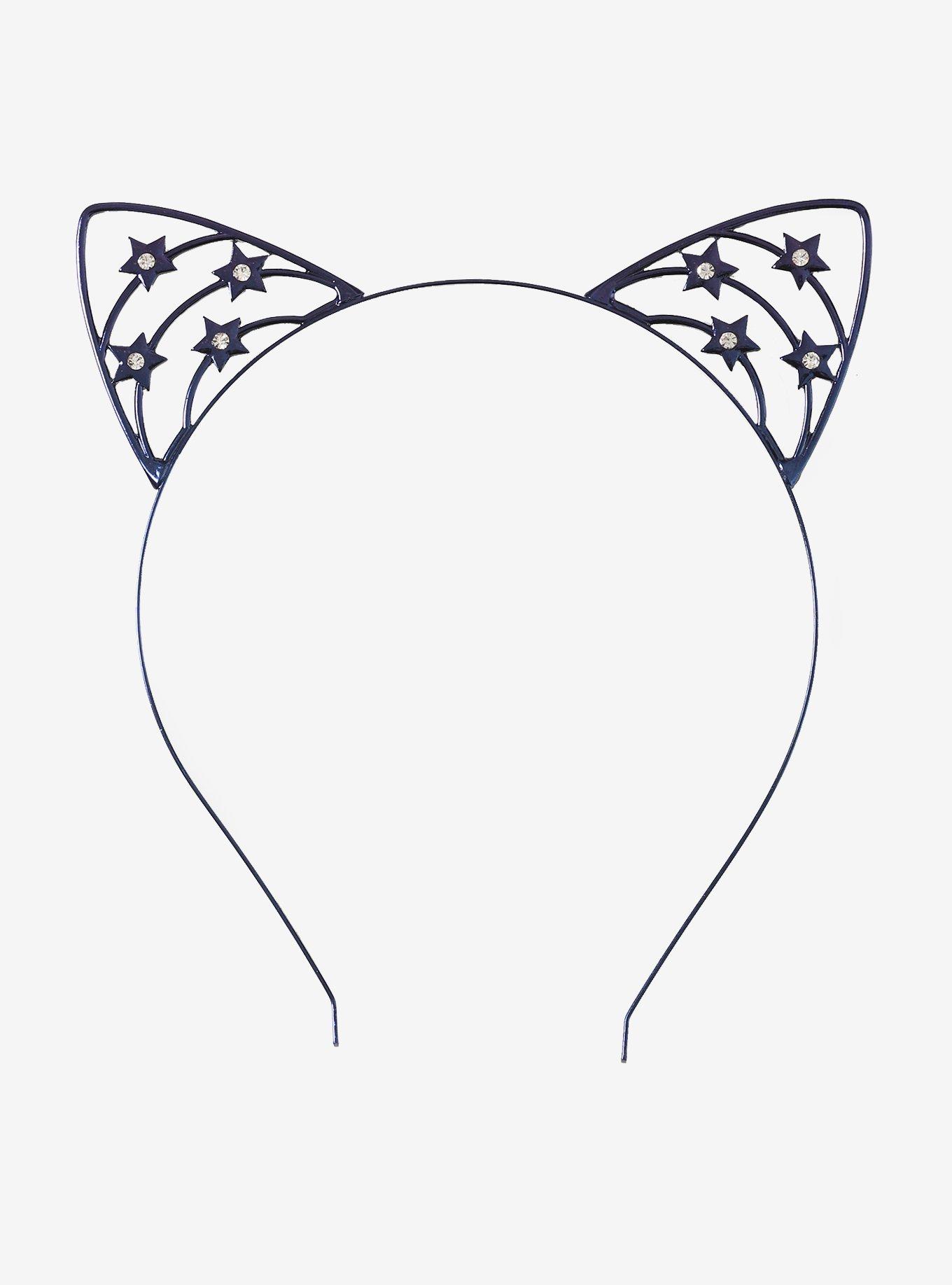 Anodized Metal Star Cat Ear Headband, , alternate