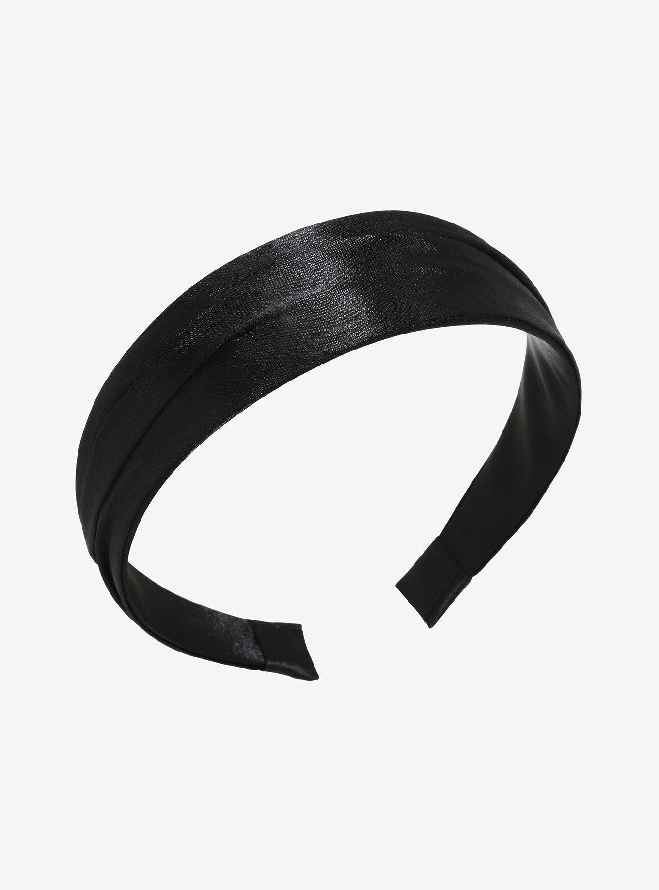 Black Satin Headband, , alternate