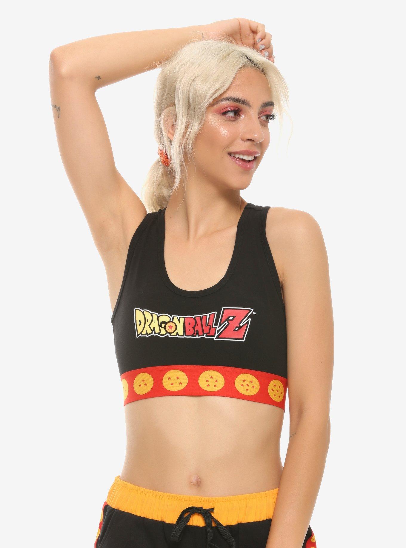 Dragon Ball Z Black Dragon Balls Sports Bra, BLACK, alternate