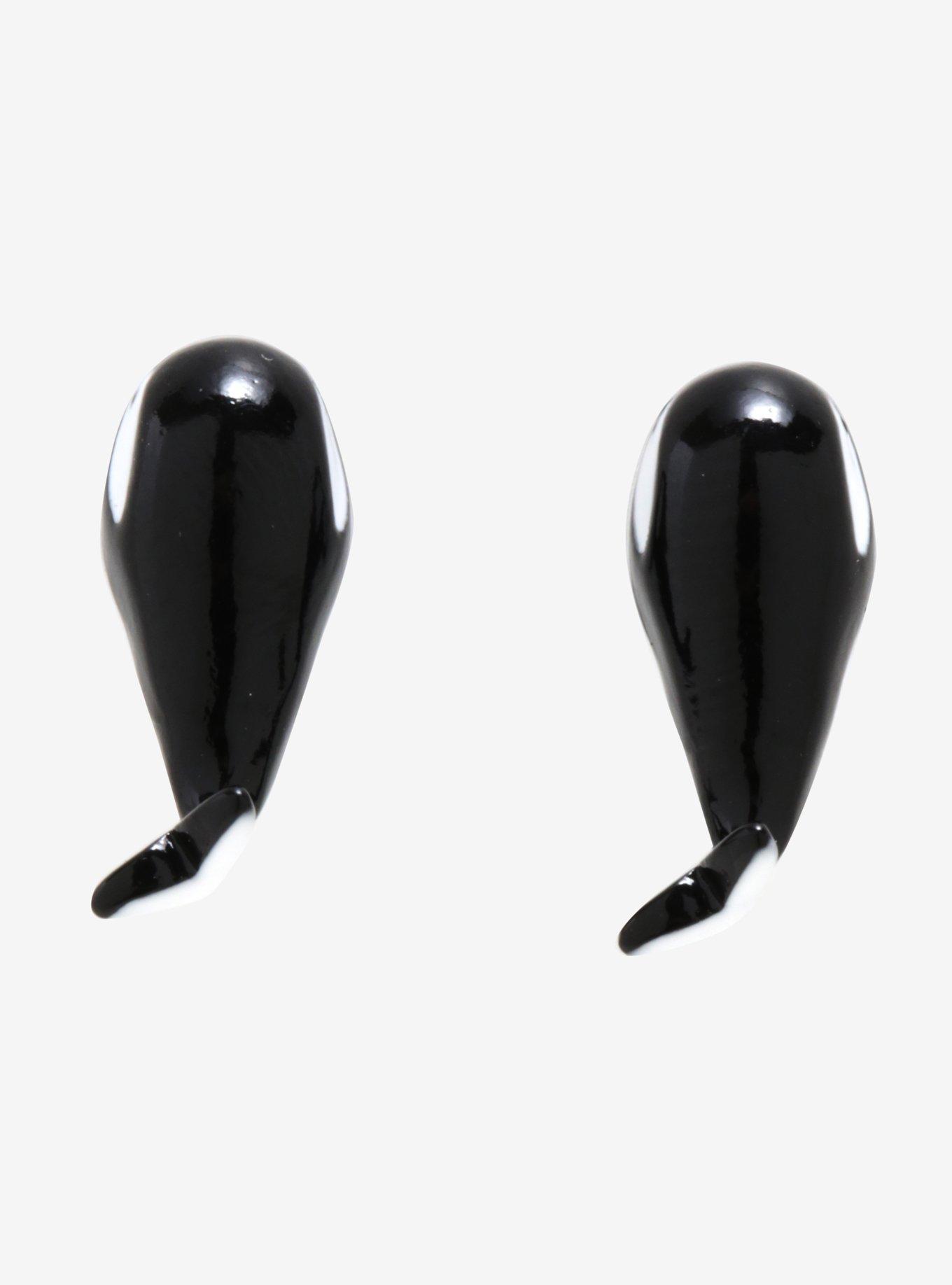 Biting Orca Whale Earrings, , alternate