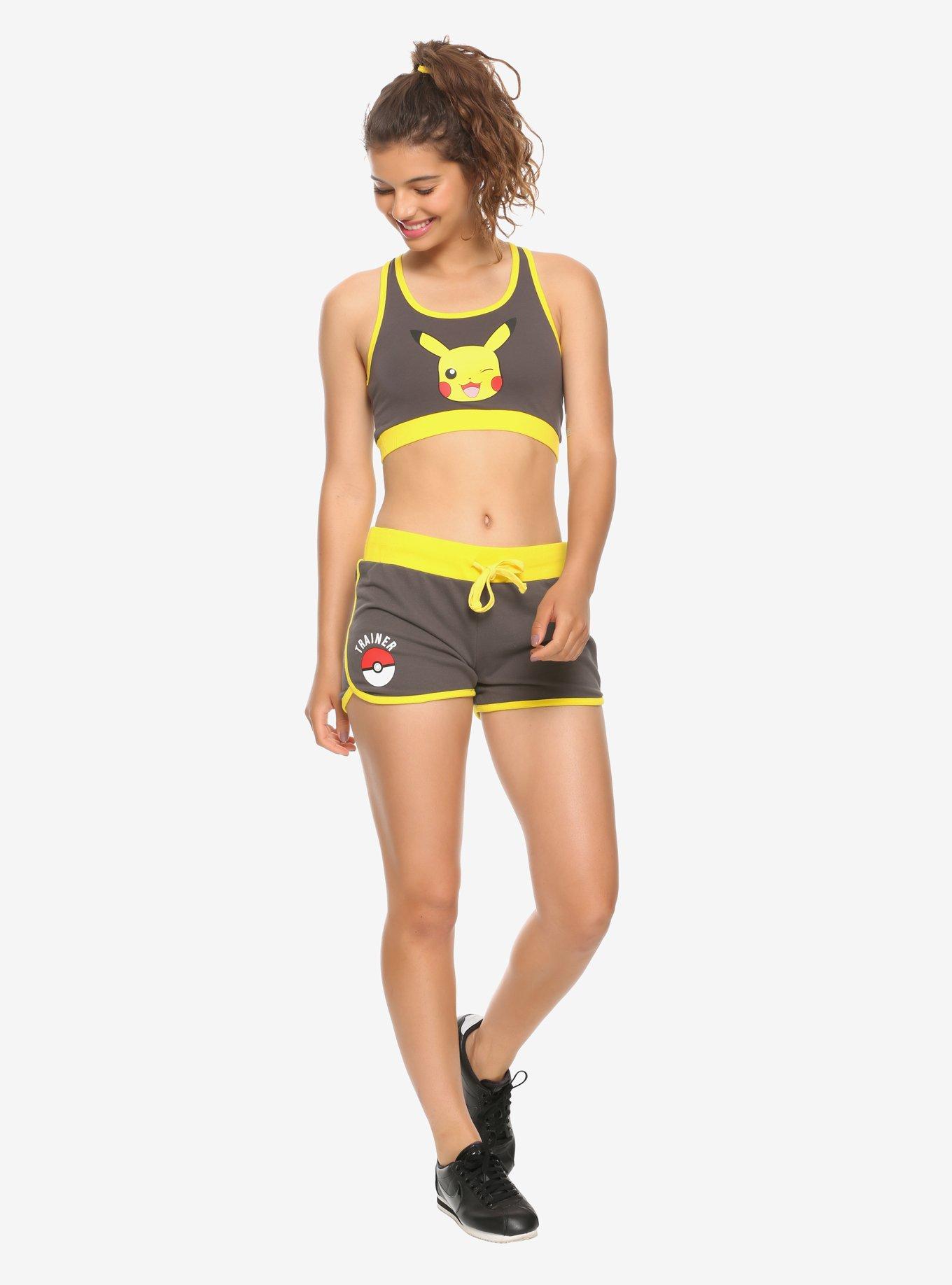 Pokemon Trainer Girls Sports Bra, GREY, alternate