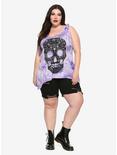 Purple Skull Tie Dye Girls Tank Top Plus Size, , alternate