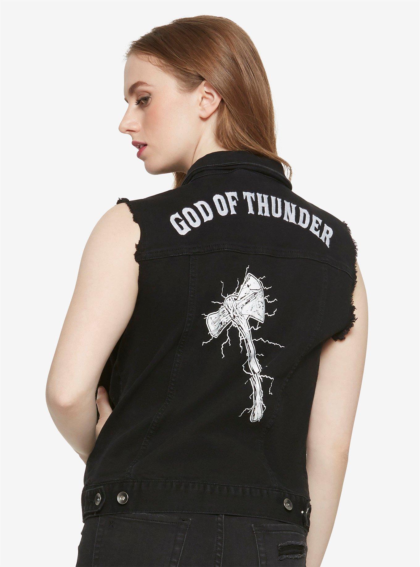 Marvel Avengers Thor God Of Thunder Denim Vest, , alternate