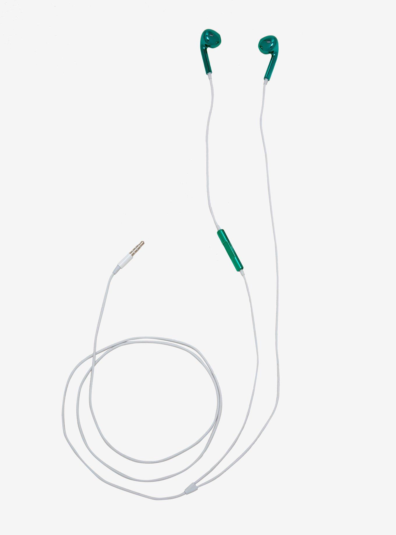 Teal Metallic Earbuds, , alternate