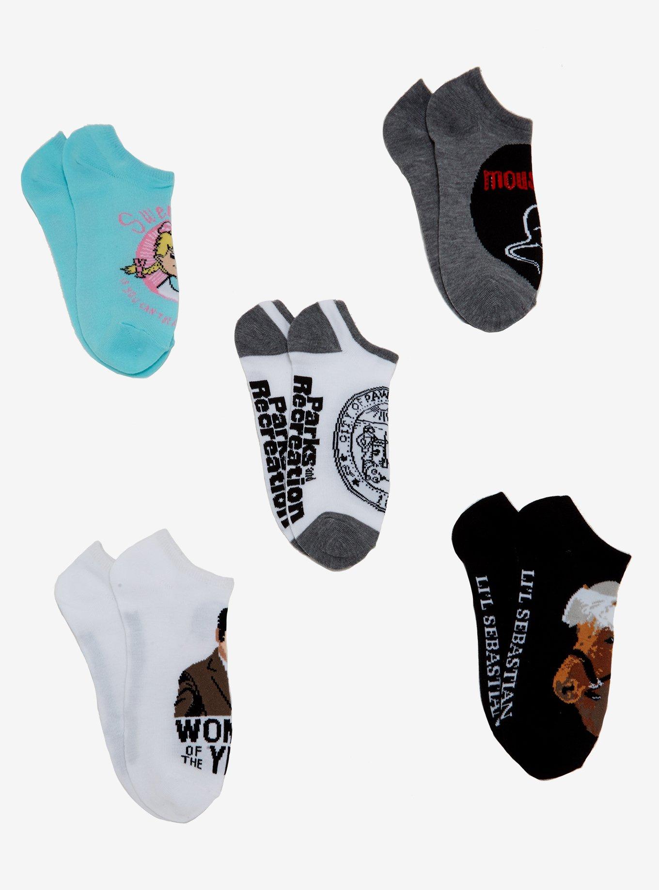 Parks and Recreation Variety No Show Socks 5 Pair, , alternate