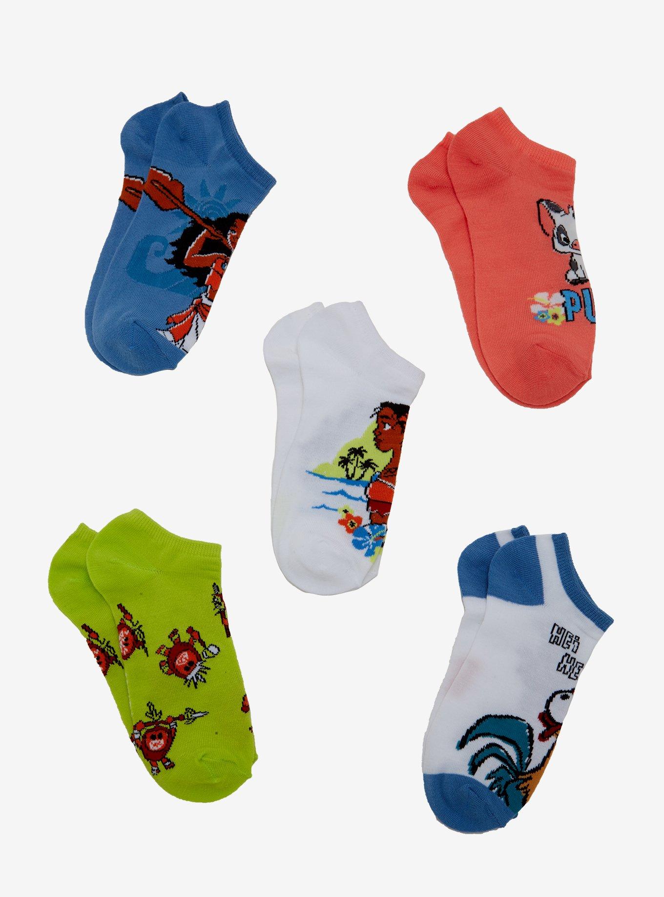 Disney Moana Characters Ankle Socks 5 Pair, , alternate