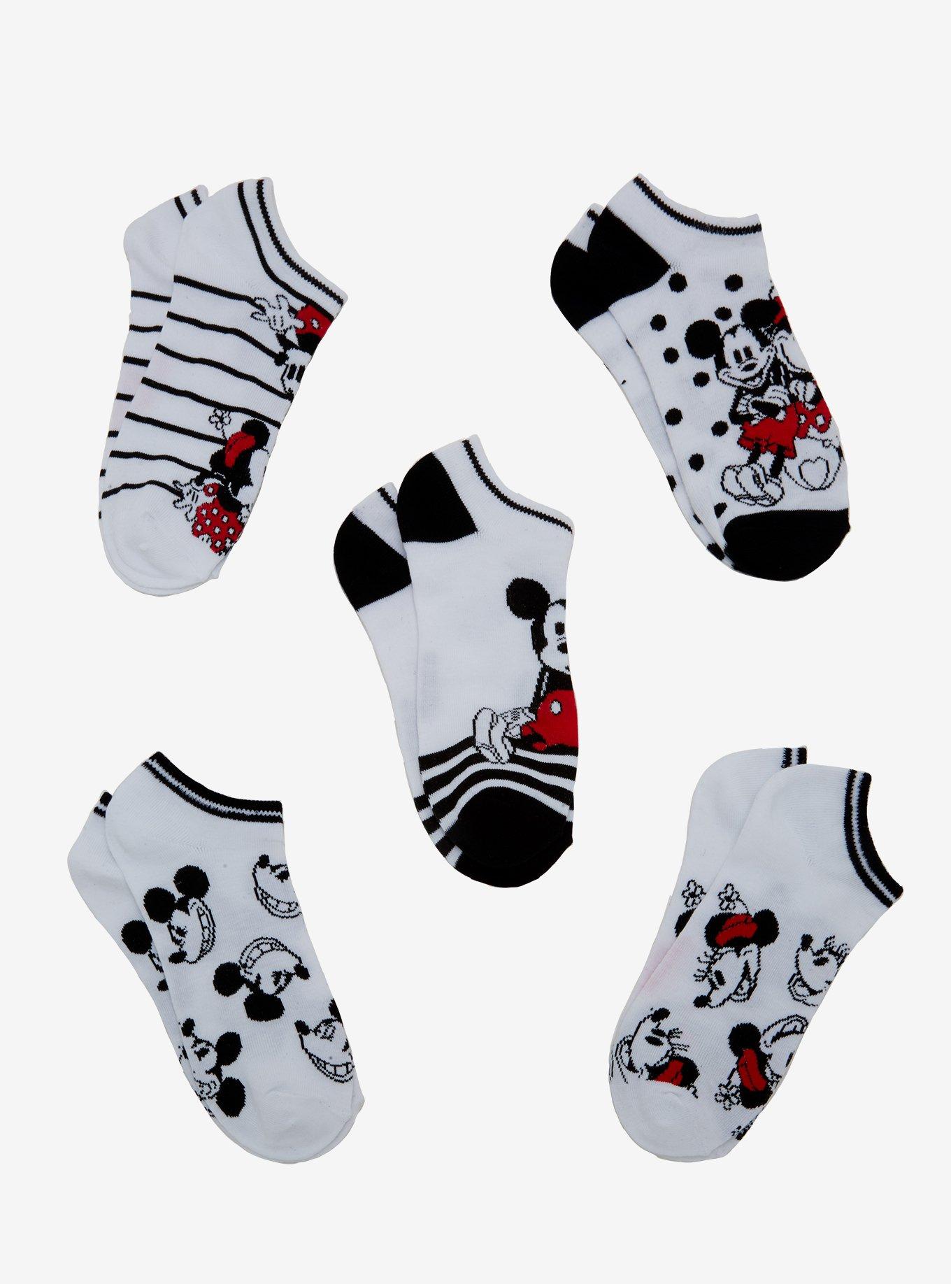 Disney Mickey Mouse & Minnie Mouse Ankle Socks 5 Pair, , alternate