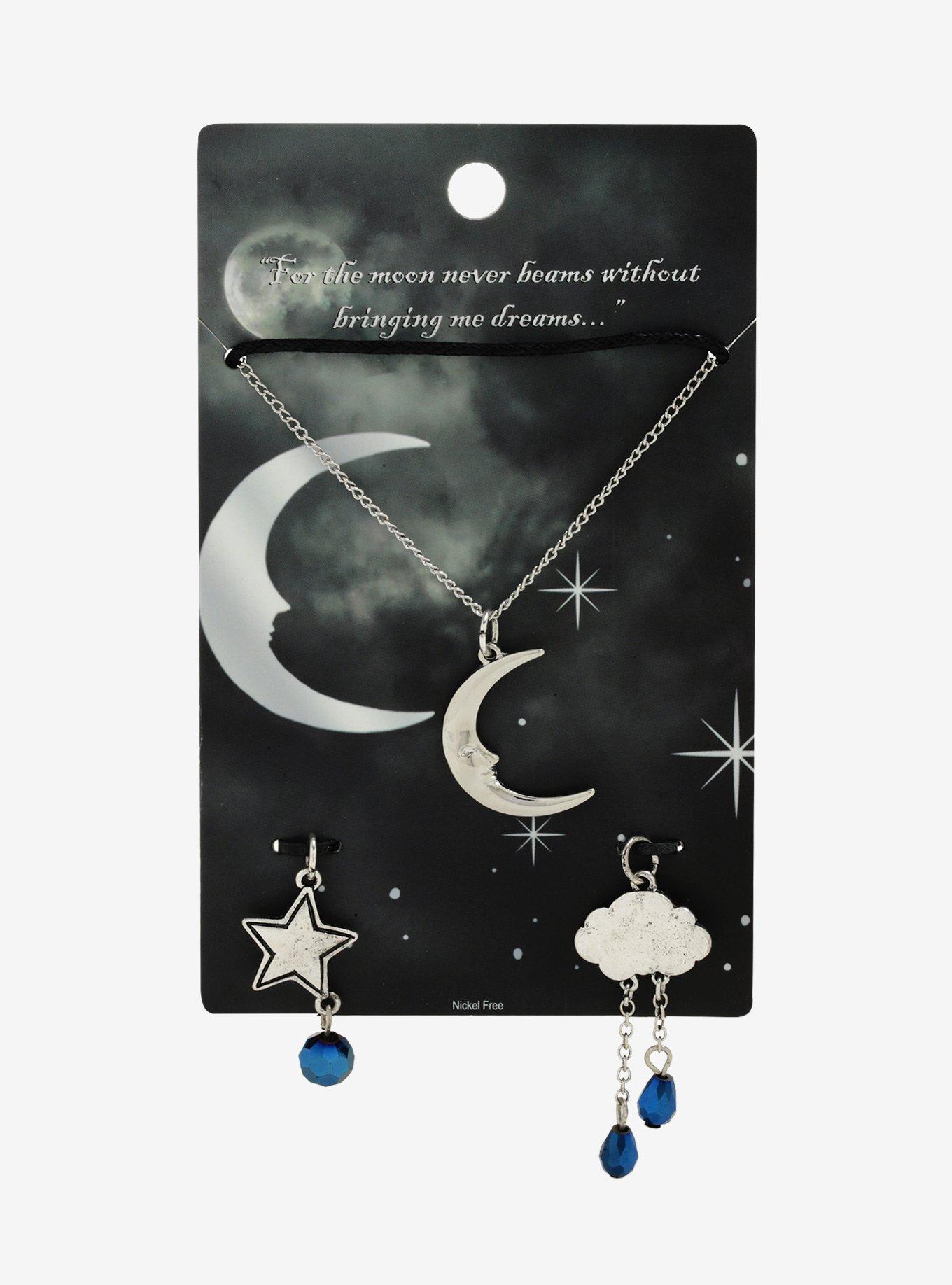 Moon Cloud & Star Interchangeable Charm Necklace Set, , alternate