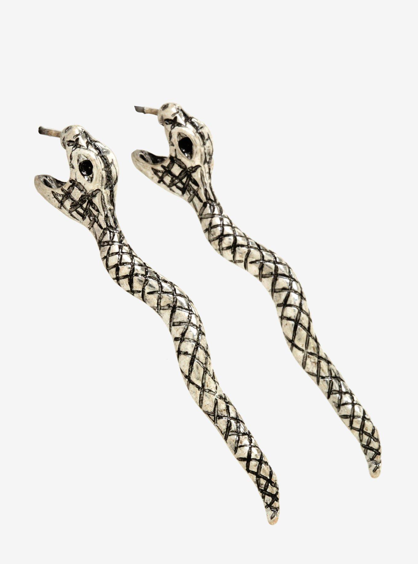 Biting Snake Earrings, , alternate