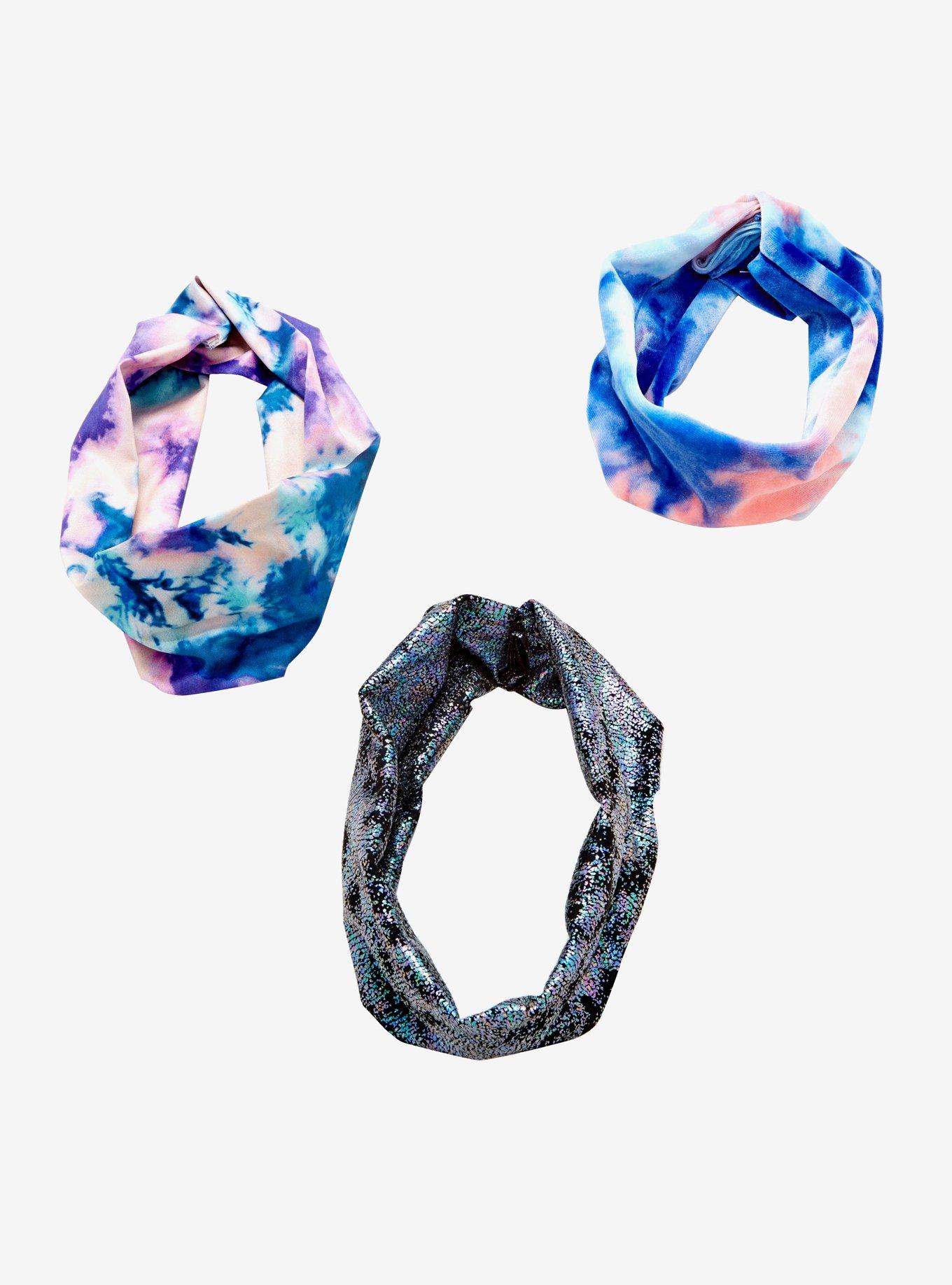 Blackheart Tie-Dye & Iridescent Headwrap Set, , alternate