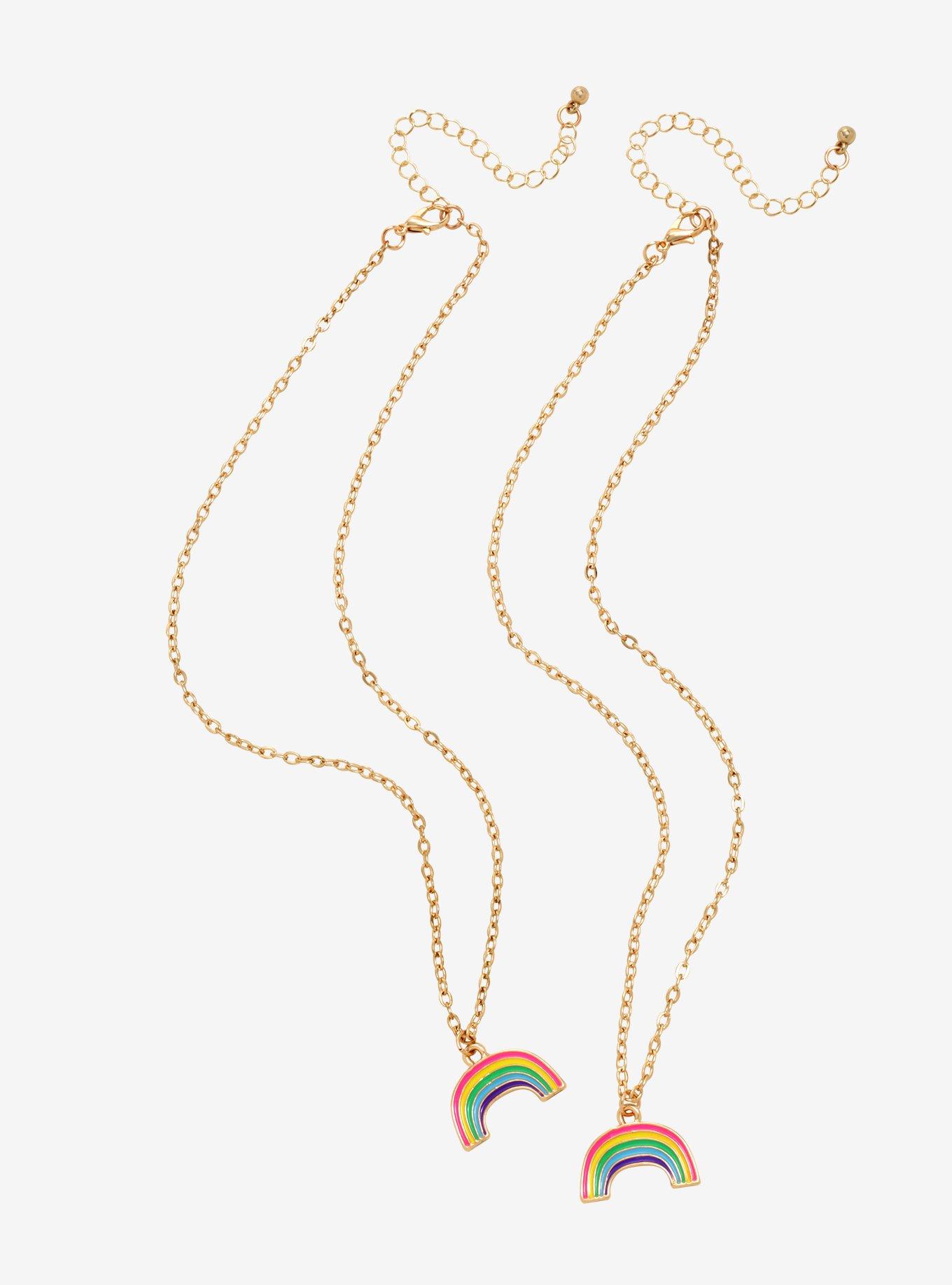 Rainbow Love Is Love Best Friends Necklace Set, , alternate