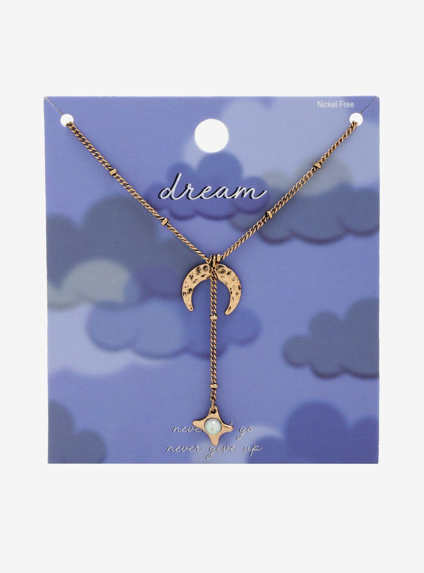 Dream Dainty Moon & Star Necklace, , alternate