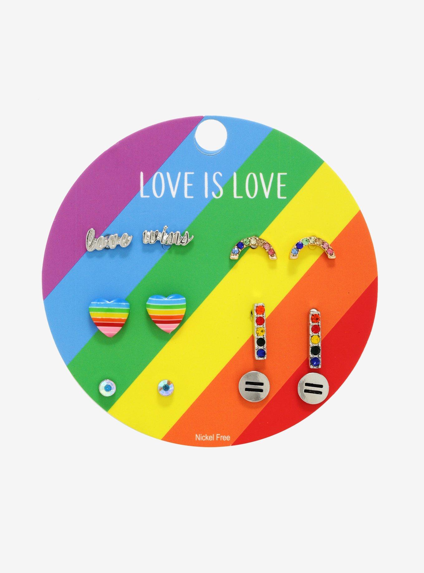 Rainbow Love Earring Set, , alternate