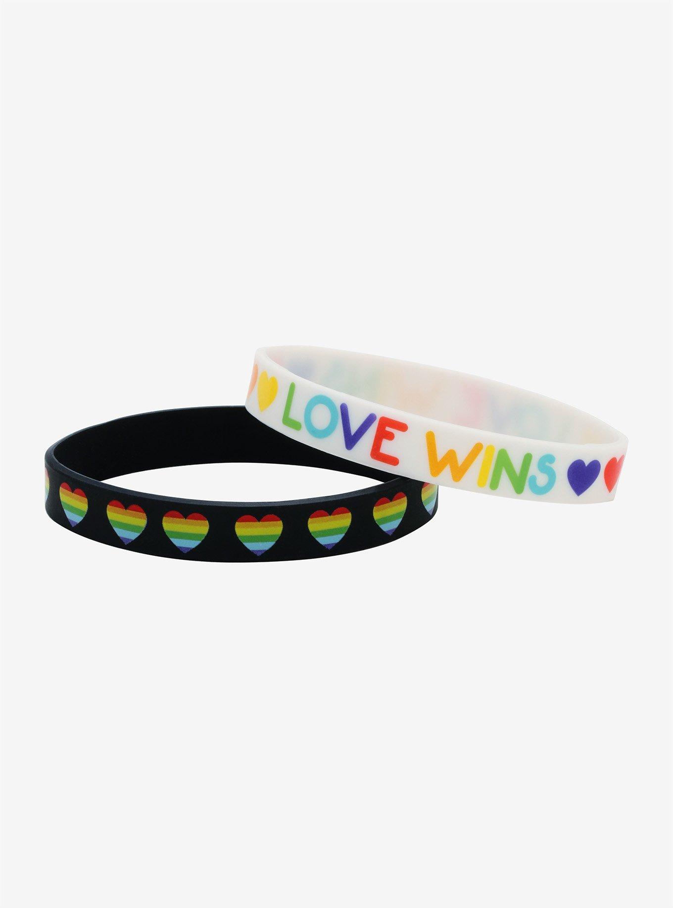 Pride Love Wins Rubber Bracelet Set, , alternate