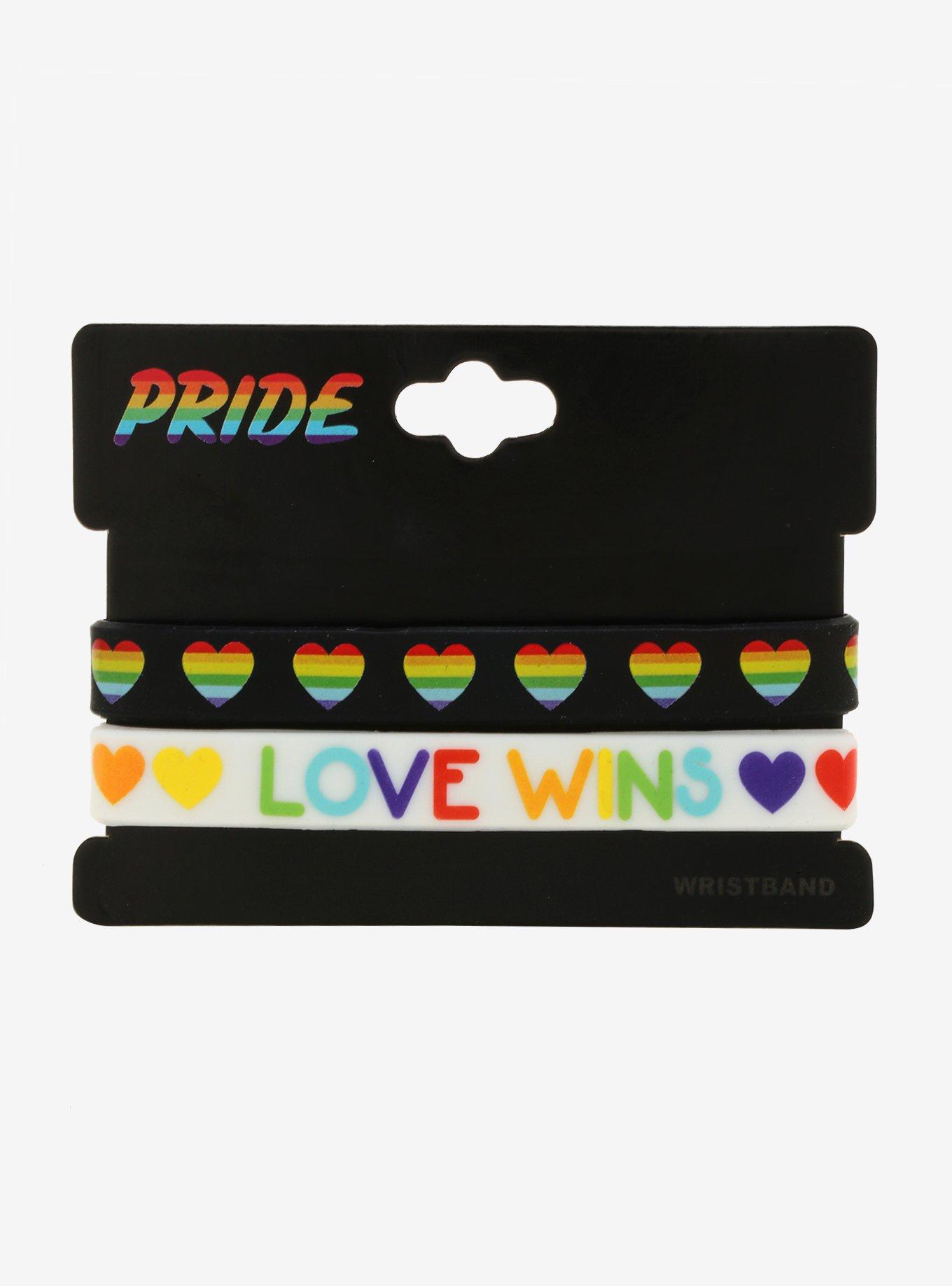 Pride Love Wins Rubber Bracelet Set, , alternate