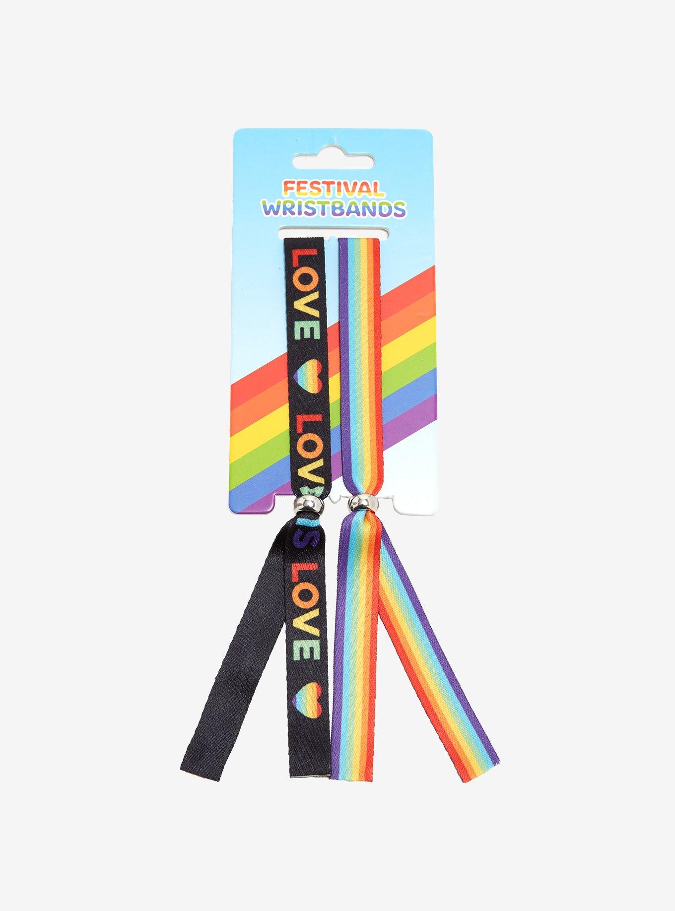 Pride Rainbow Fabric Bracelet Set, , alternate