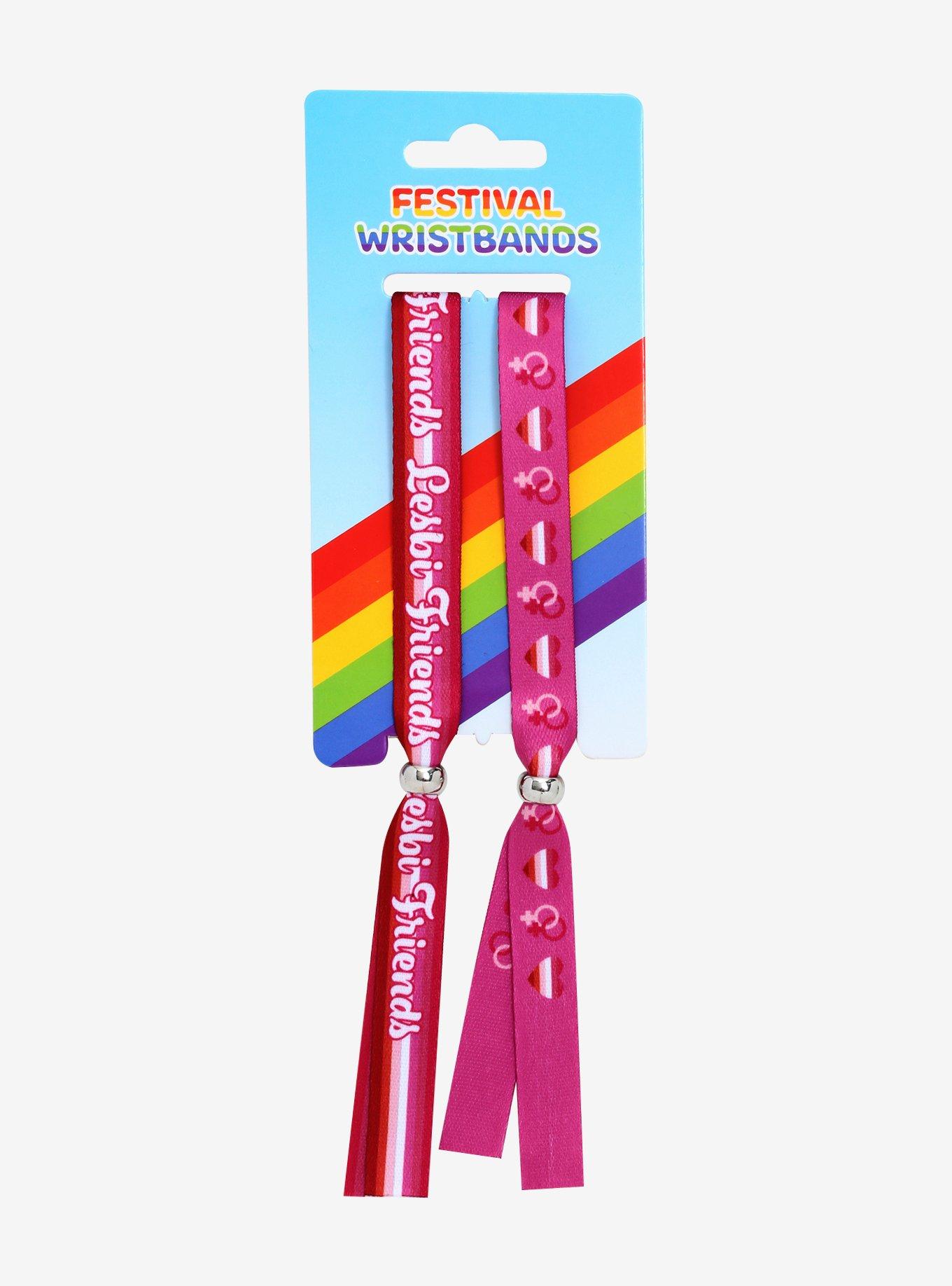 Pride Lesbi Friends Fabric Bracelet Set, , alternate