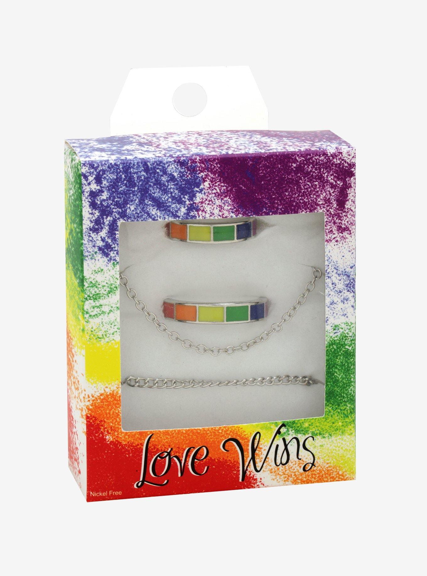 Rainbow Ring Best Friend Necklace Set, , alternate