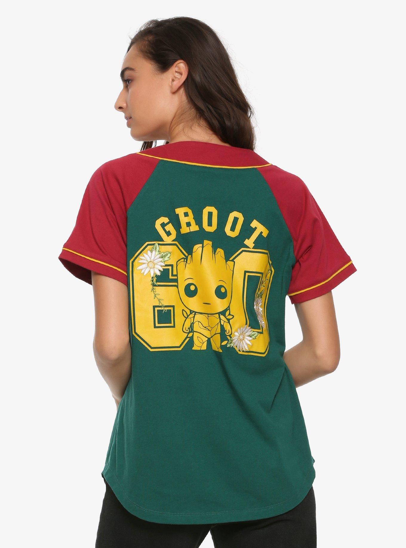 Marvel Guardians of the Galaxy Groot Womens Baseball Jersey - BoxLunch Exclusive, , alternate