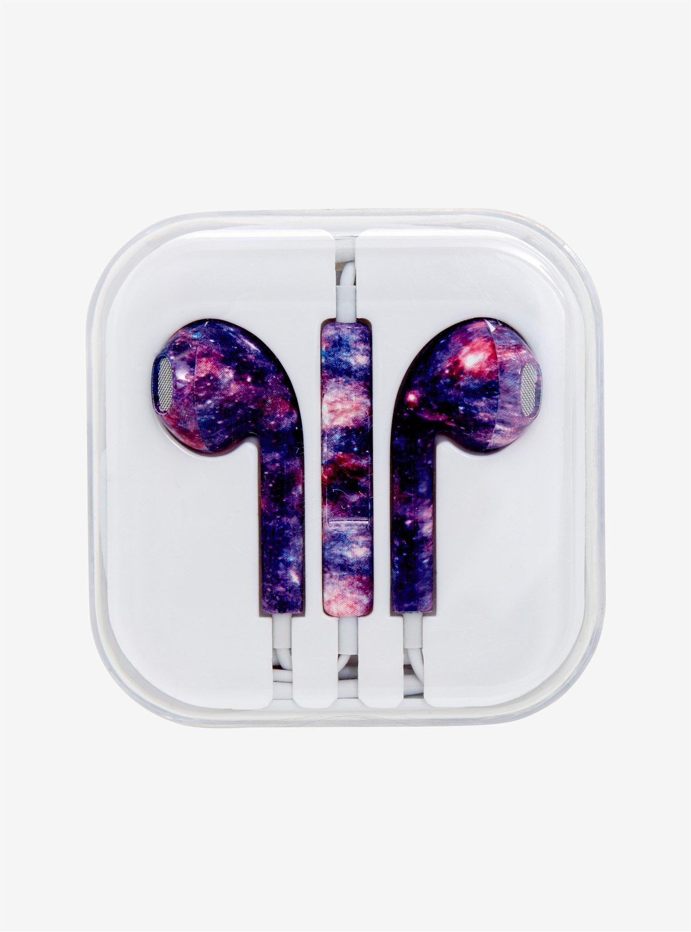 Purple Pink Galaxy Earbuds, , alternate