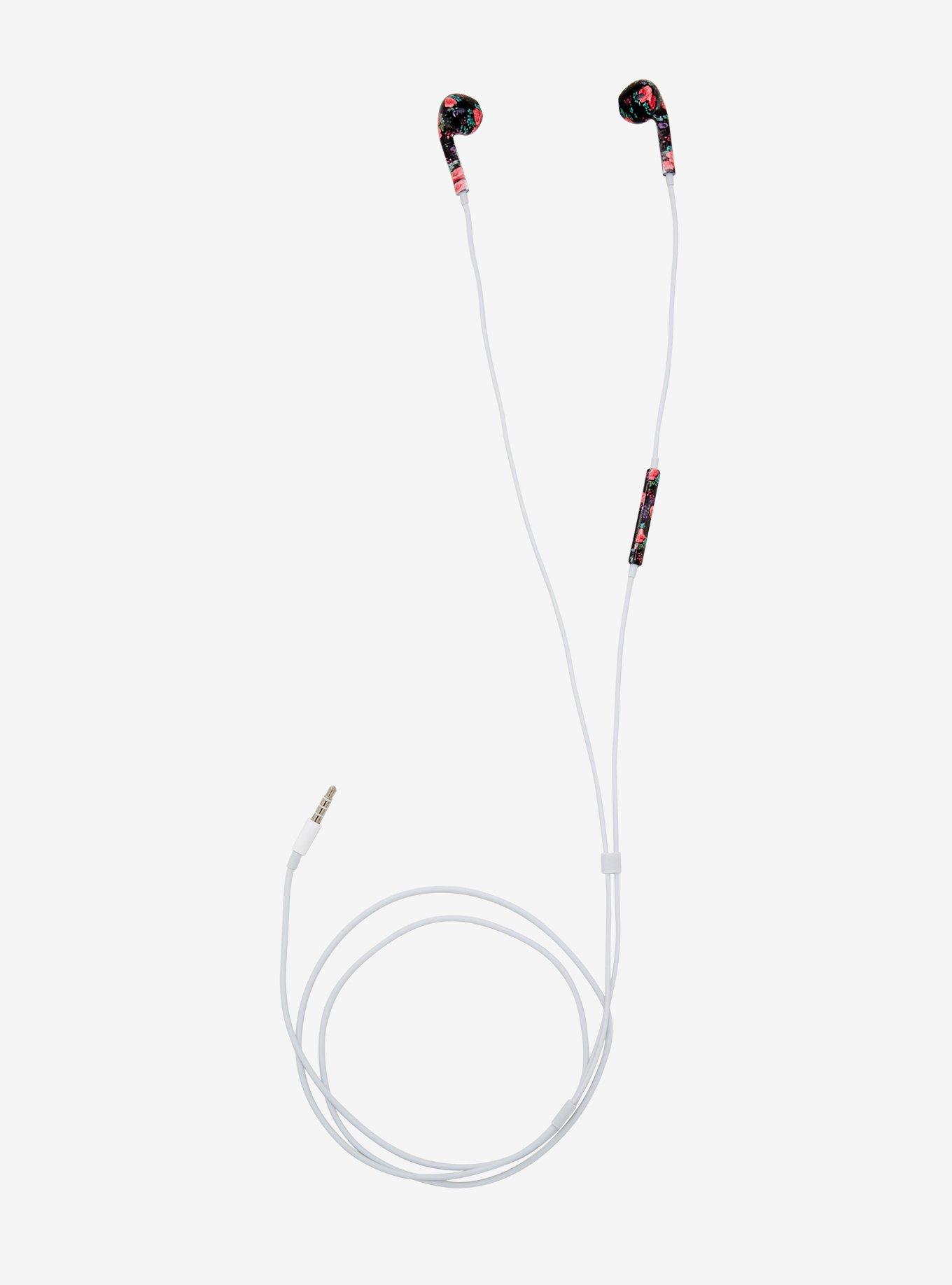 Pink & Purple Floral Earbuds, , alternate