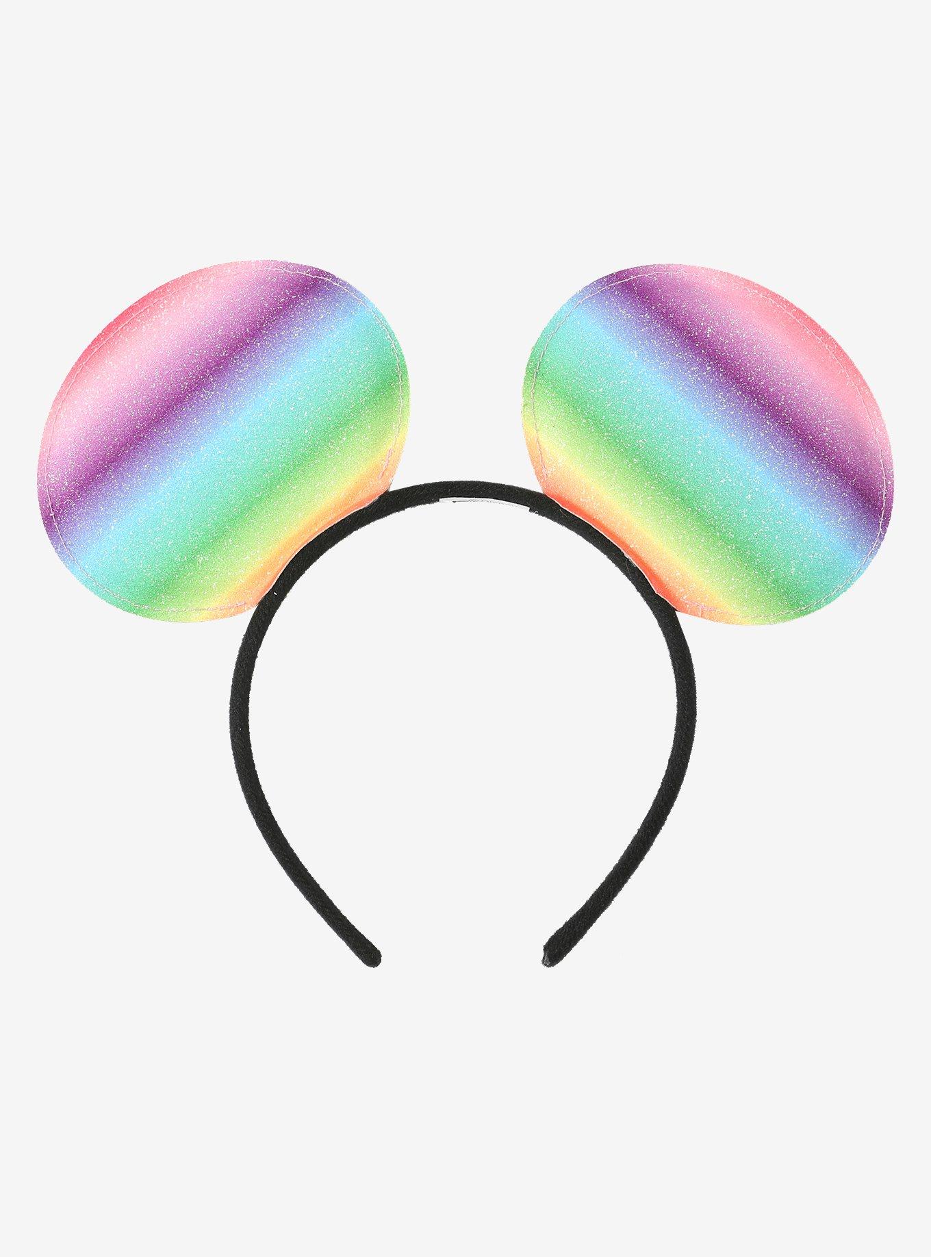 Disney Minnie Mouse Rainbow Glitter Ears Headband, , alternate