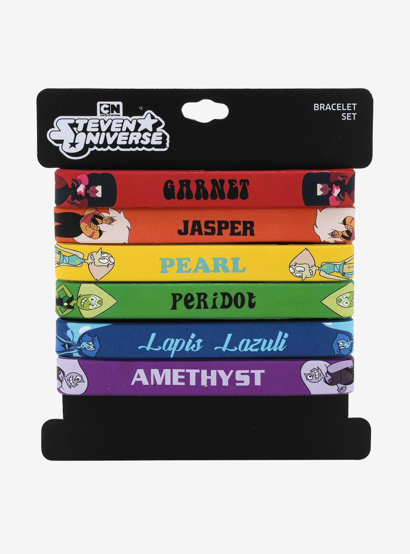 Steven Universe Crystal Gems Rubber Bracelet Set, , alternate