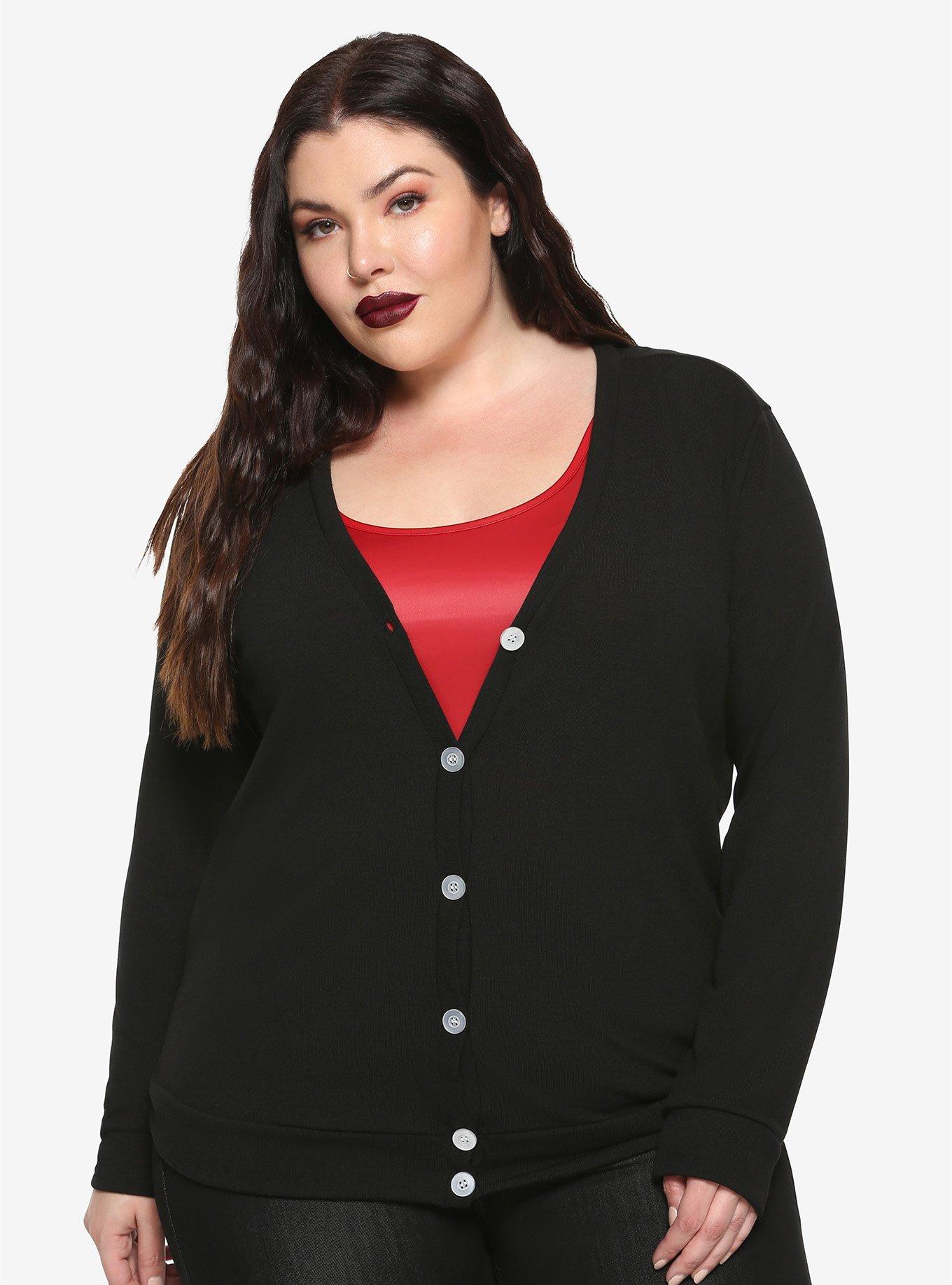 Black Ouija Planchette Cardigan Plus Size, , alternate