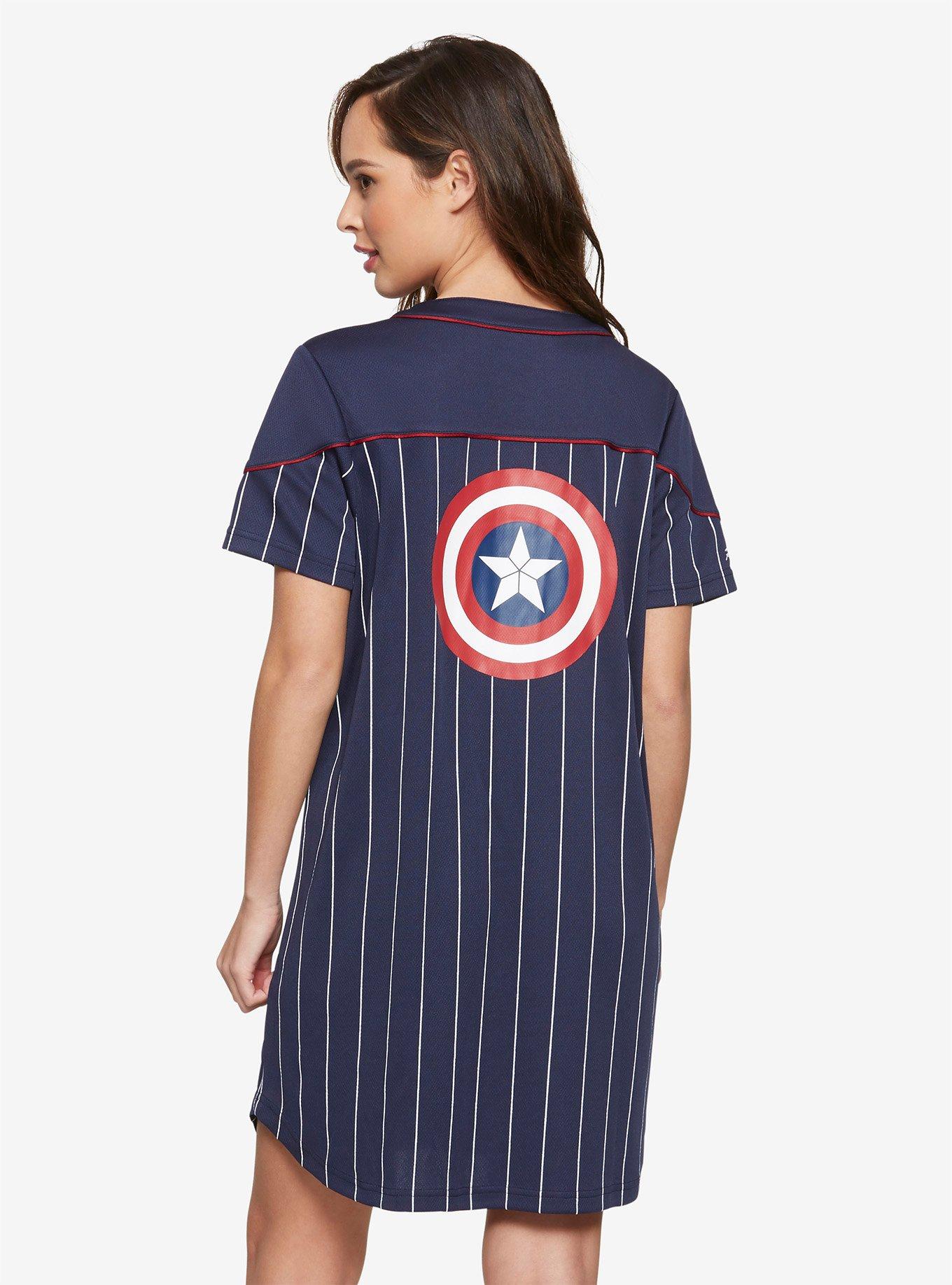 Marvel Avengers Captain America Baseball T-Shirt Dress, , alternate