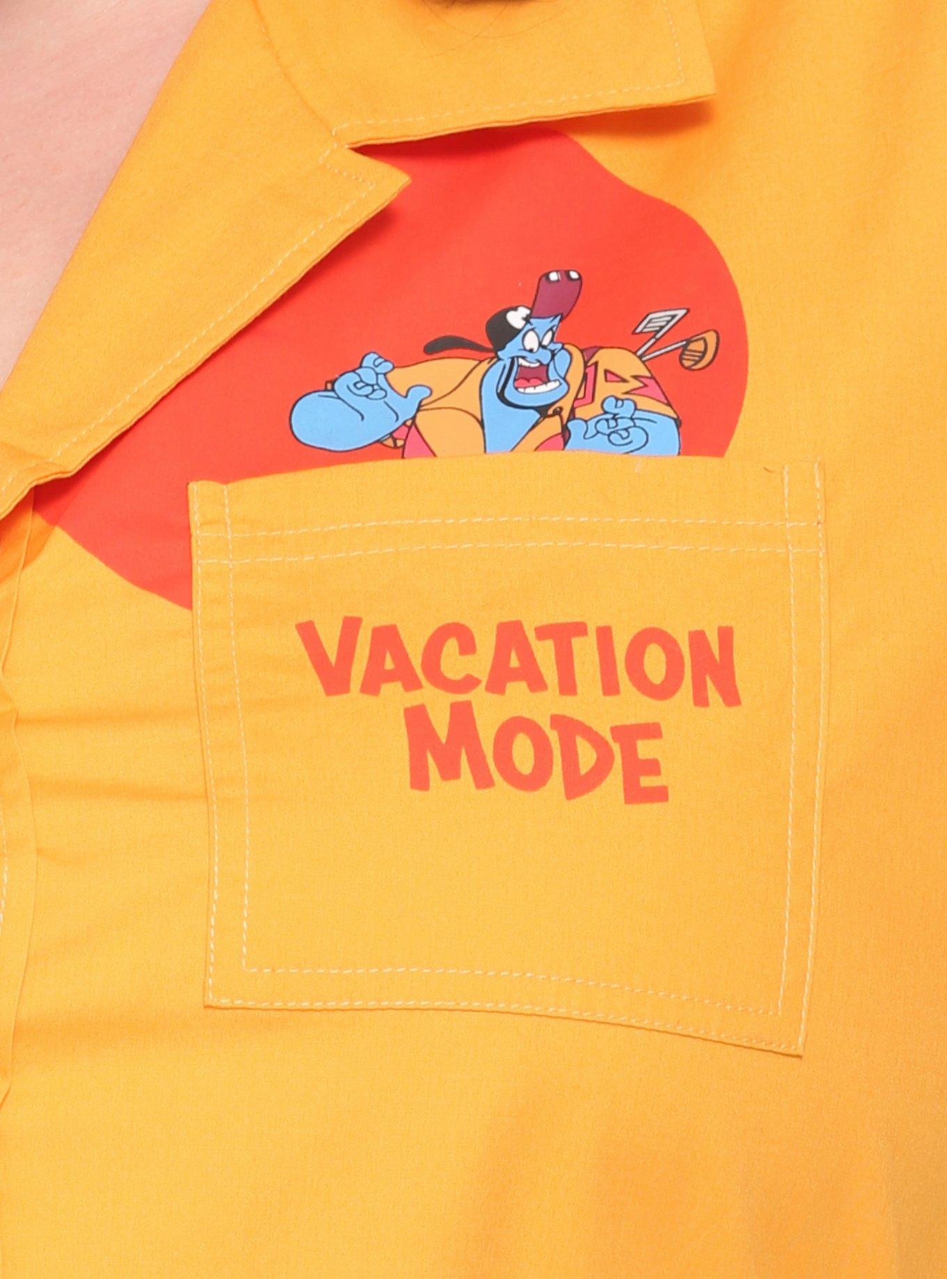 Disney Aladdin Genie Vacation Tie Front Woven Button-Up Top Plus Size, , alternate