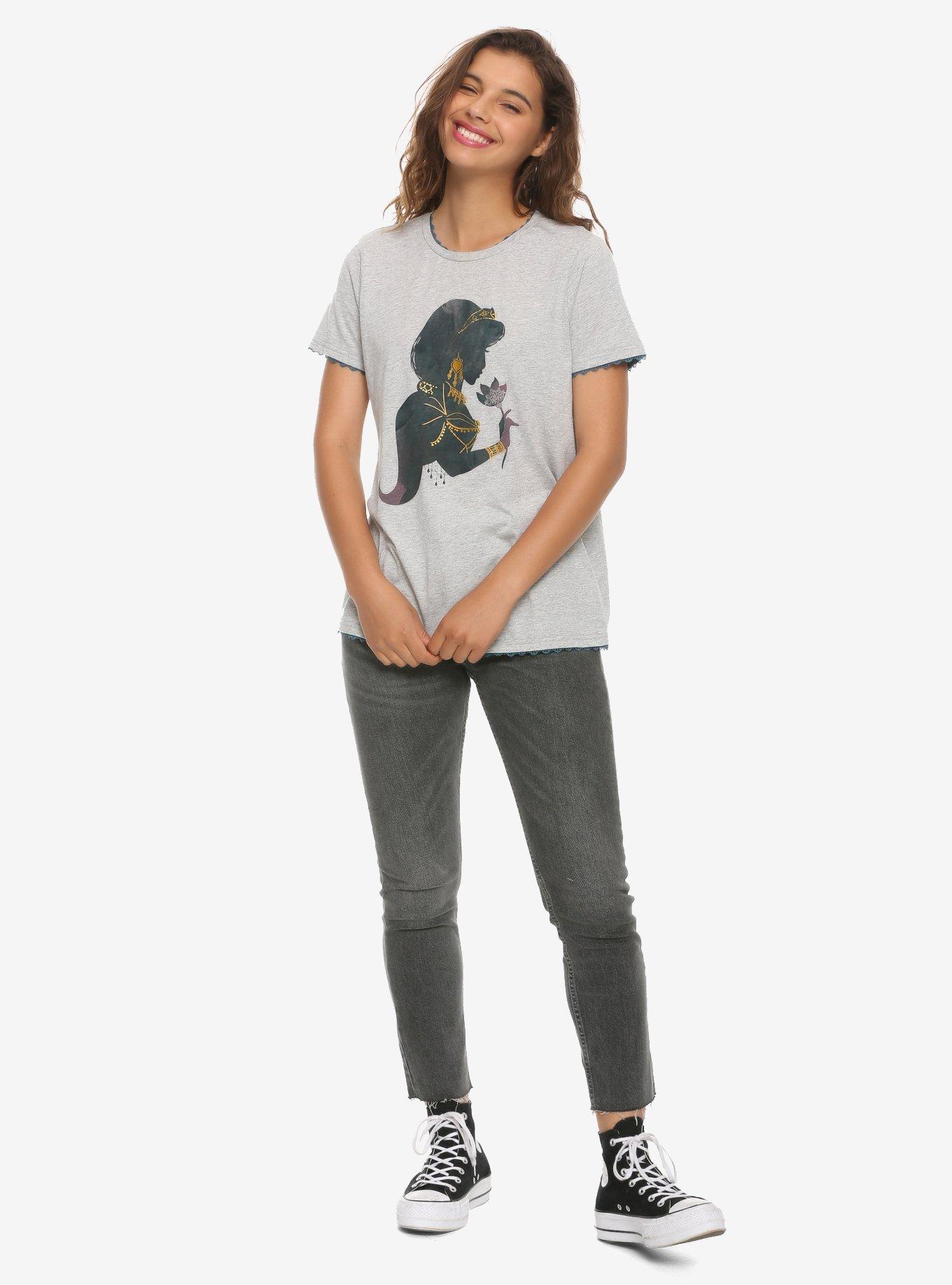Disney Aladdin Jasmine Lace Trim T-Shirt, , alternate