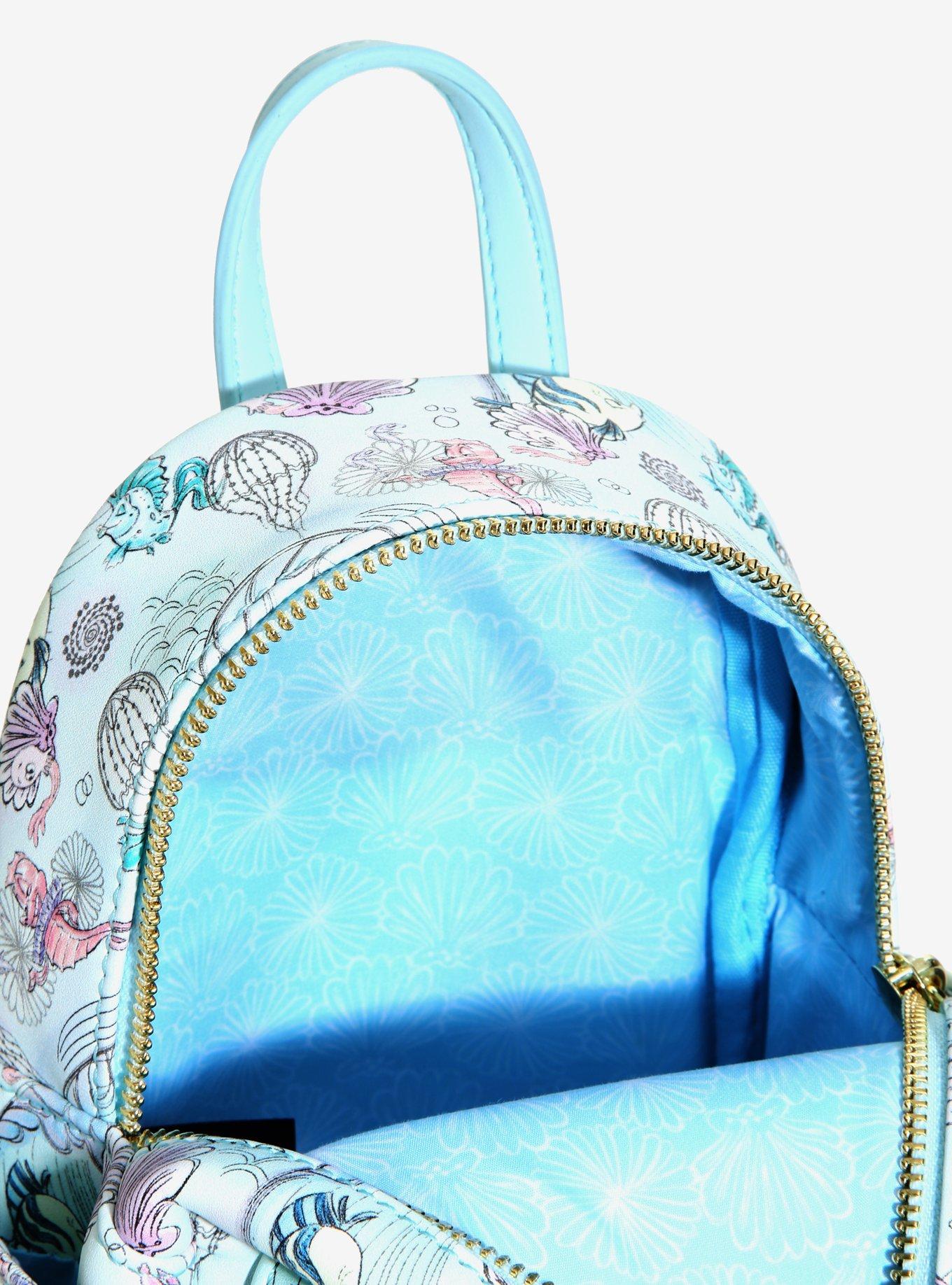 Loungefly Disney The Little Mermaid Watercolor Under the Sea Micro Mini Backpack - BoxLunch Exclusive, , alternate