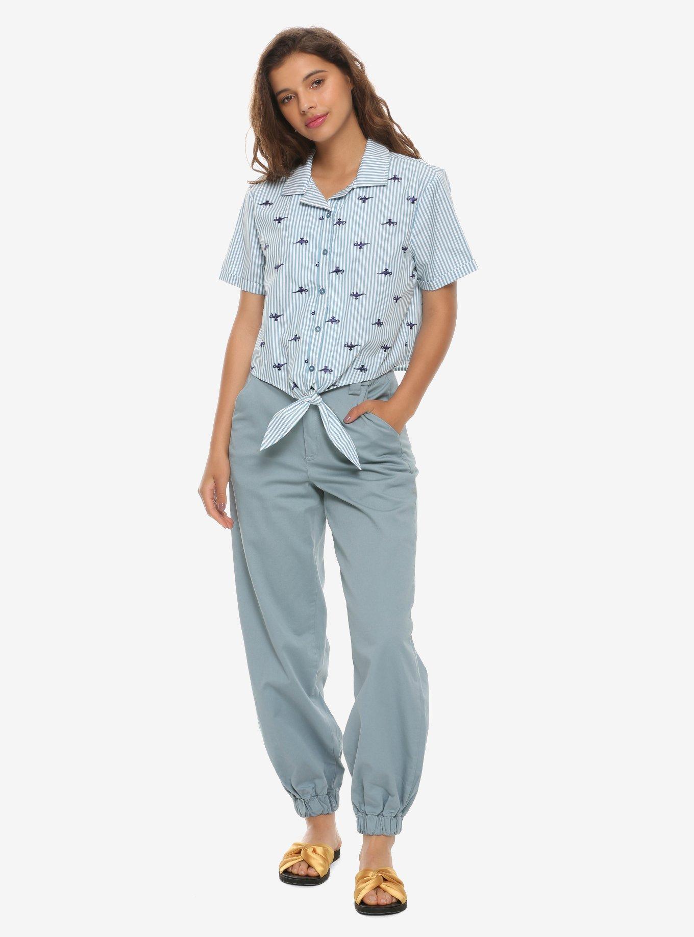 Disney Aladdin Genie's Lamp Striped Tie Front Button-Up, , alternate