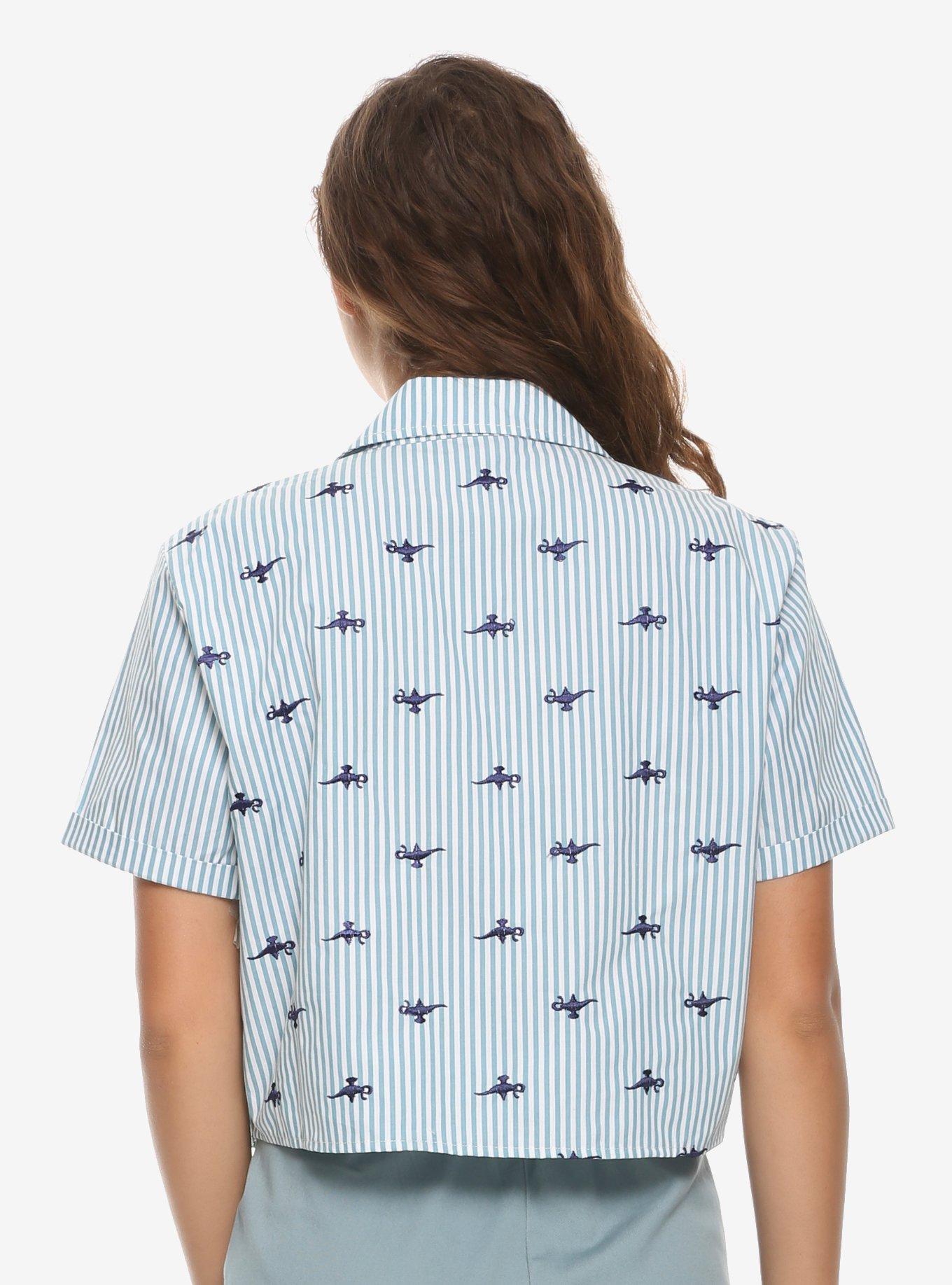 Disney Aladdin Genie's Lamp Striped Tie Front Button-Up, , alternate